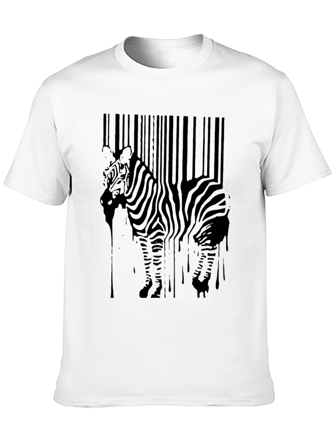 Zebra Barcode Mens Graphic T-Shirt - Cool Print