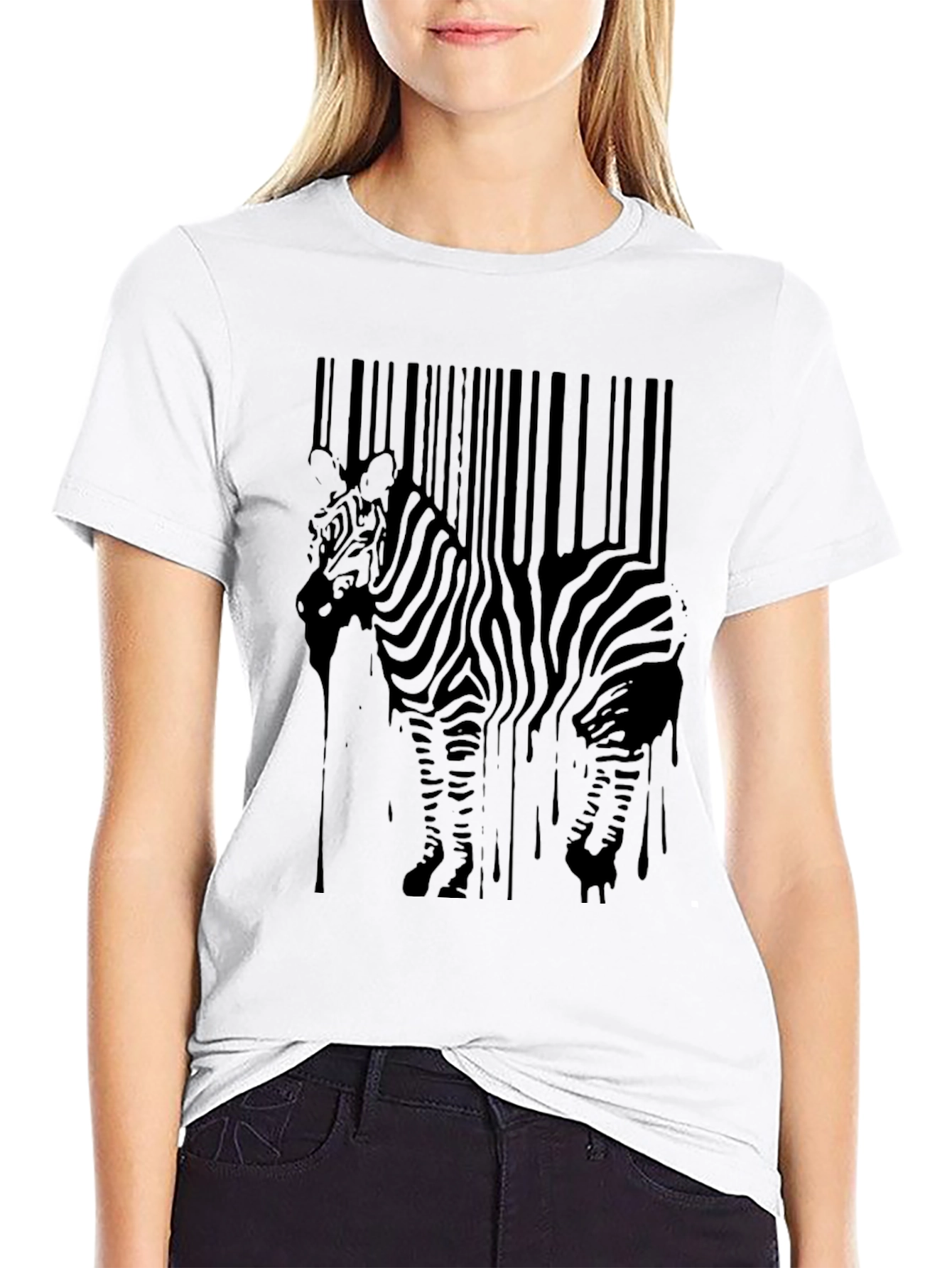 Zebra Barcode Mens Graphic T-Shirt - Cool Print
