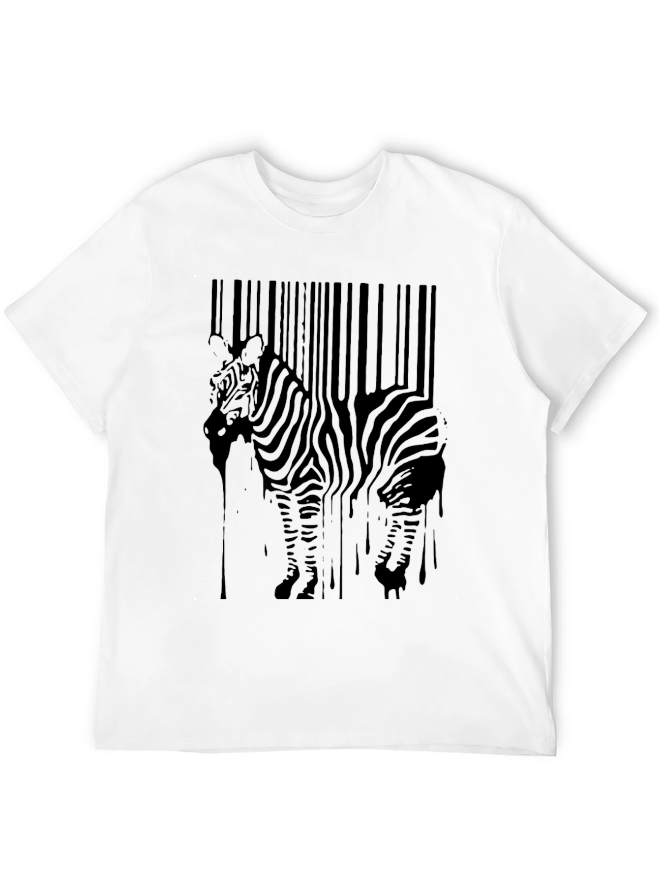 Zebra Barcode Mens Graphic T-Shirt - Cool Print