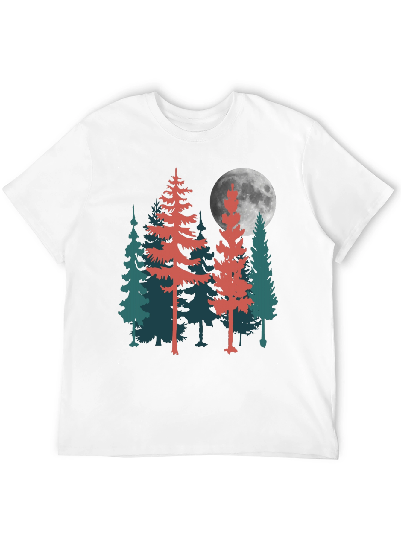 Mens Forest Moon Graphic Tee - Black