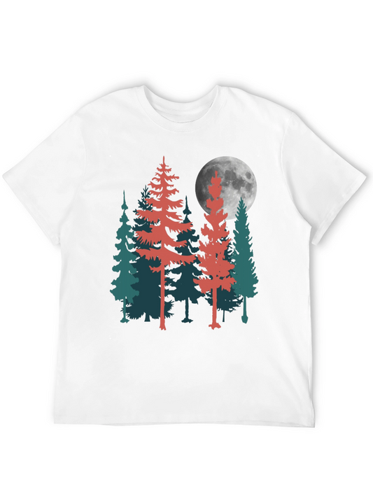 Mens Forest Moon Graphic Tee - Black