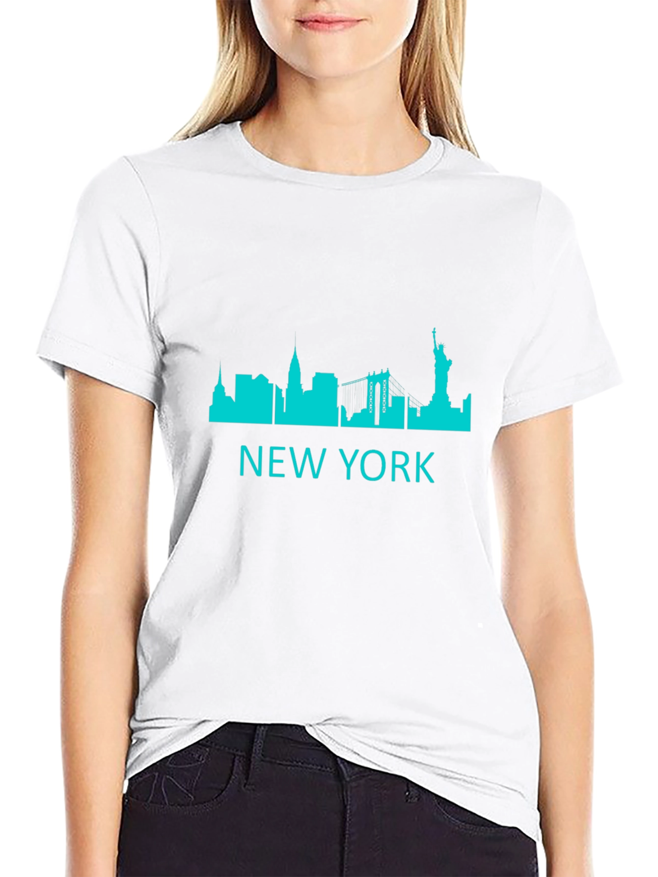 New York Skyline Graphic Tee - Black