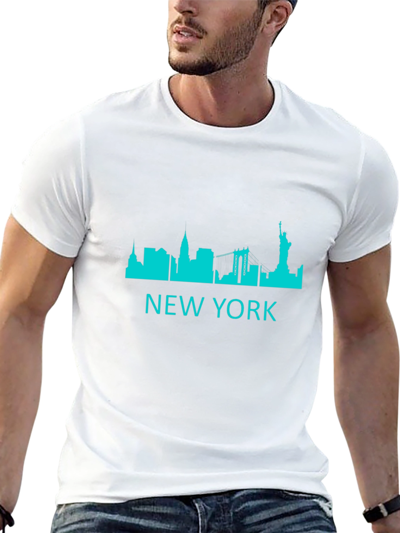 New York Skyline Graphic Tee - Black