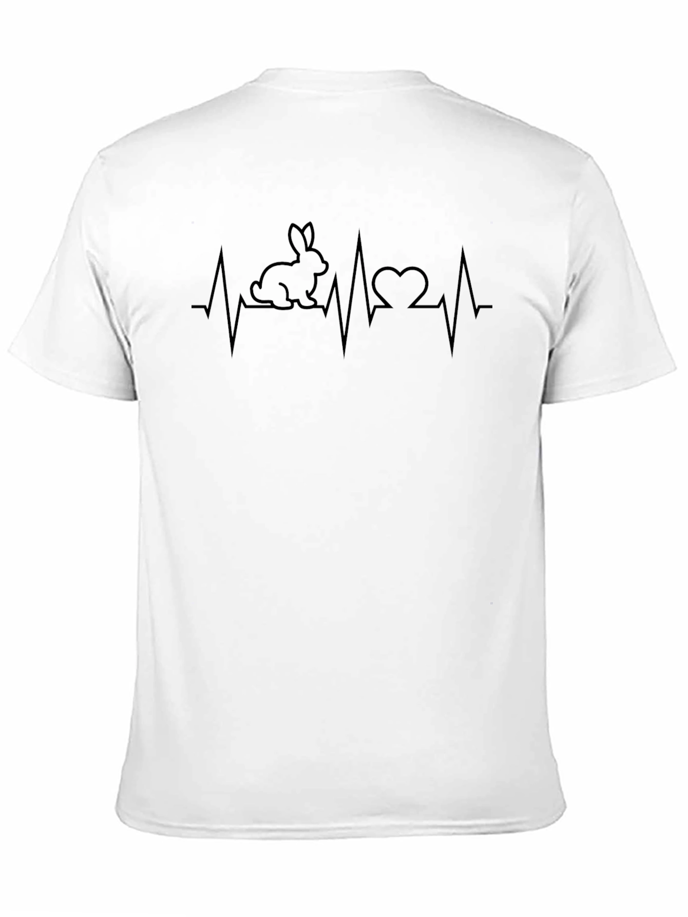 Bunny Heartbeat Graphic Tee - Black Unisex T-Shirt