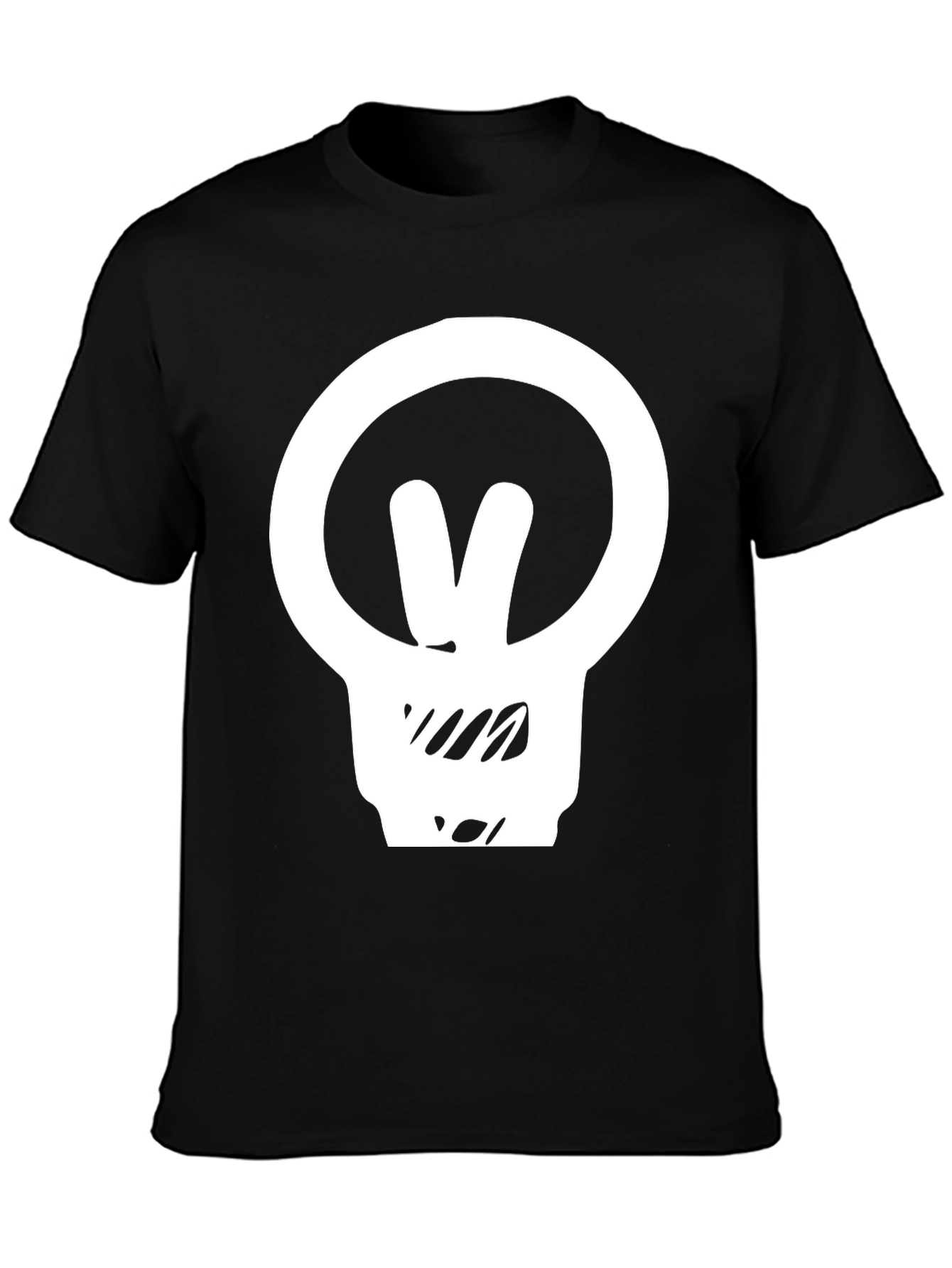 Modern Light Bulb Graphic Tee - Black
