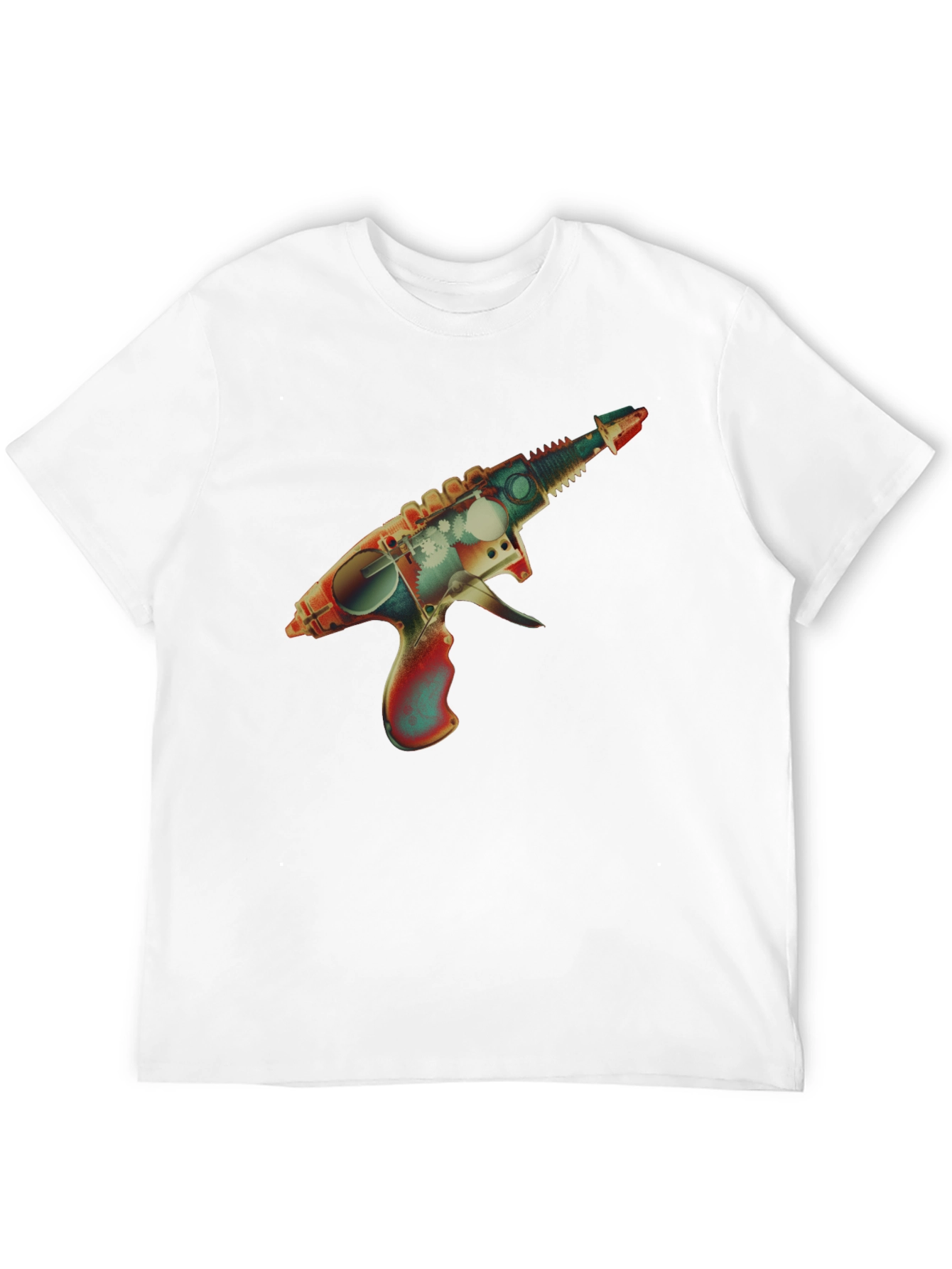 Retro Ray Gun Graphic Tee - Black Cotton Blend
