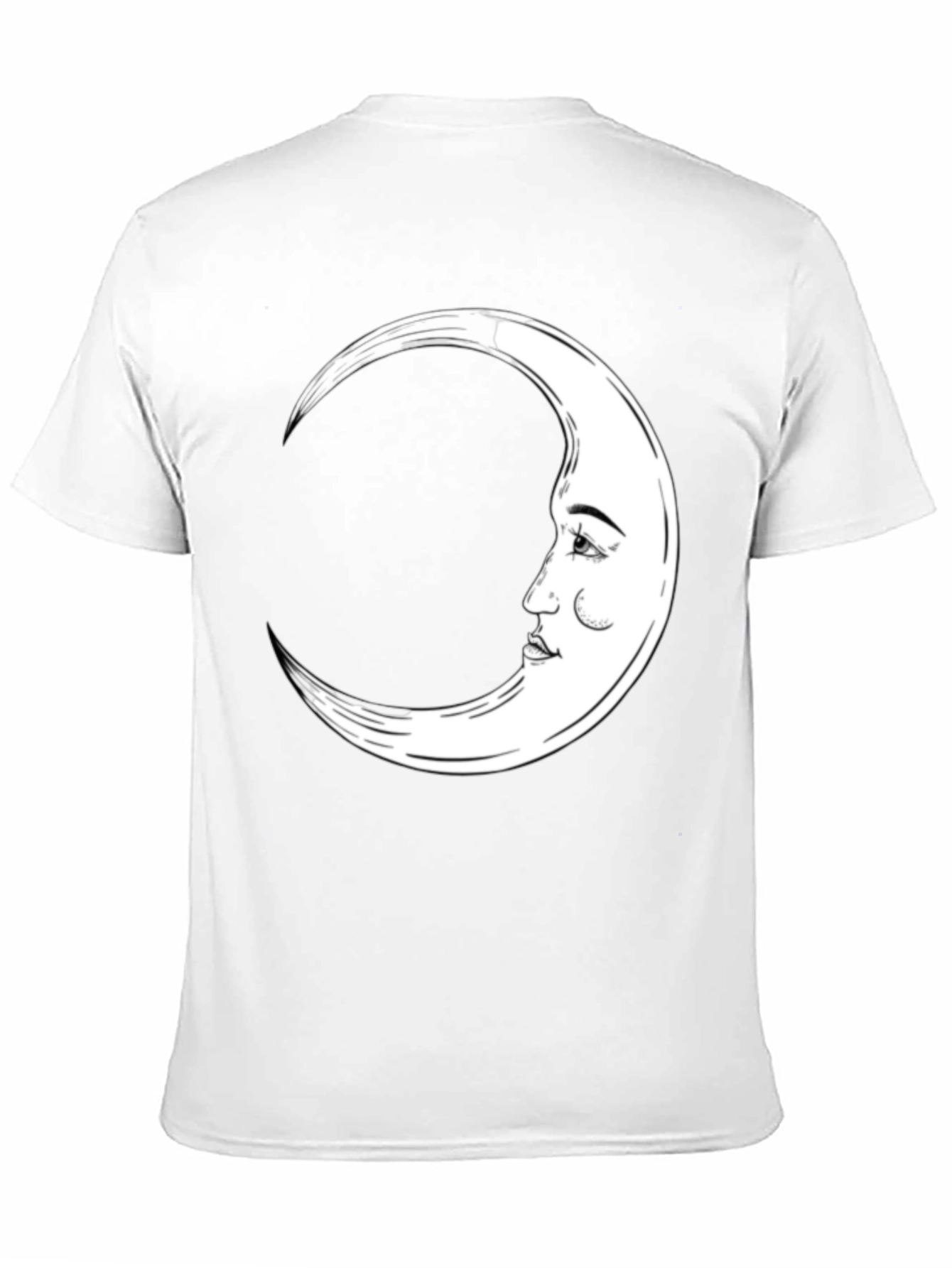 Crescent Moon Face Graphic Tee - Black
