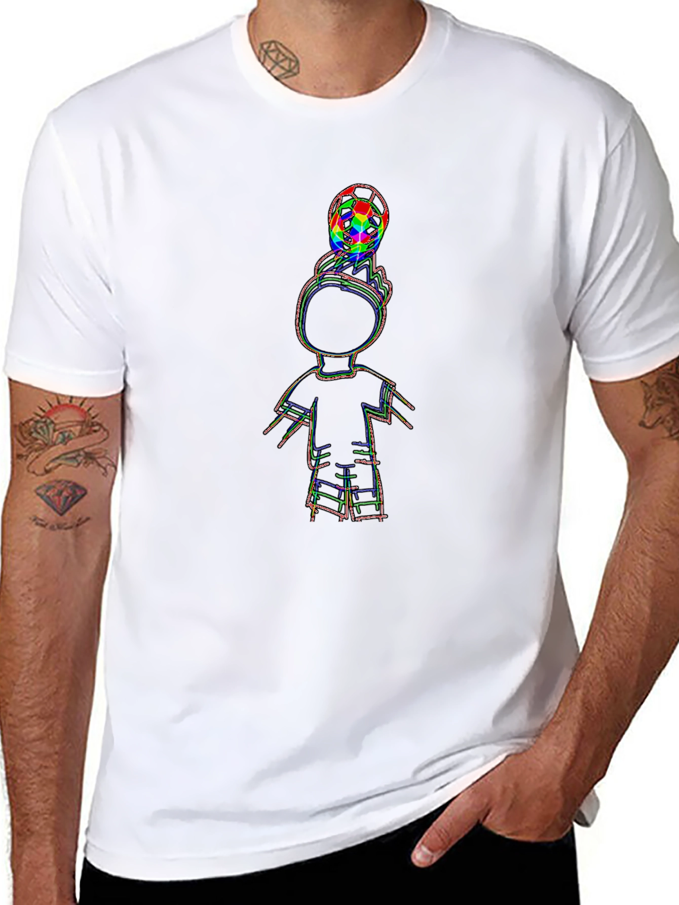 Cool Black T-Shirt with Soccer Boy Graphic