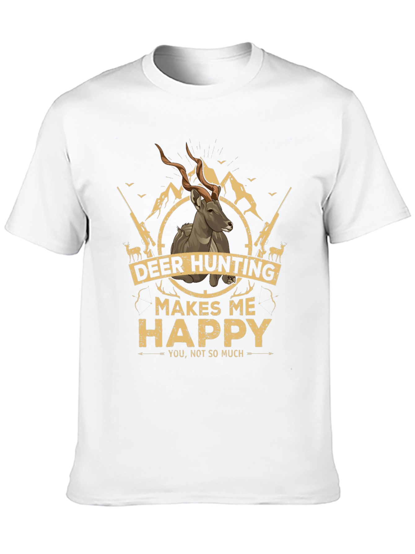 Deer Hunting Makes Me Happy Graphic T-Shirt