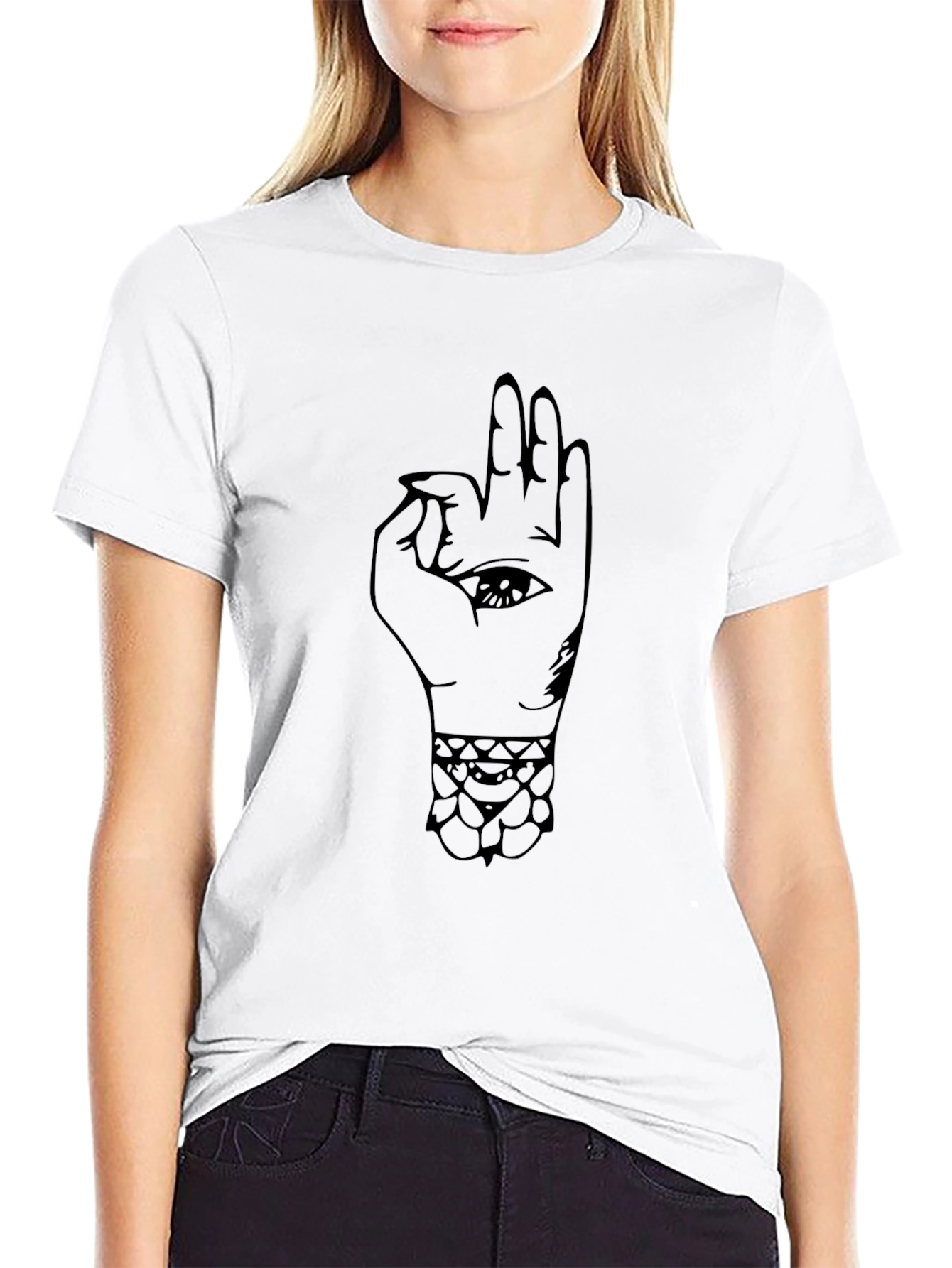 Mens Black T-Shirt - Hand Eye Design