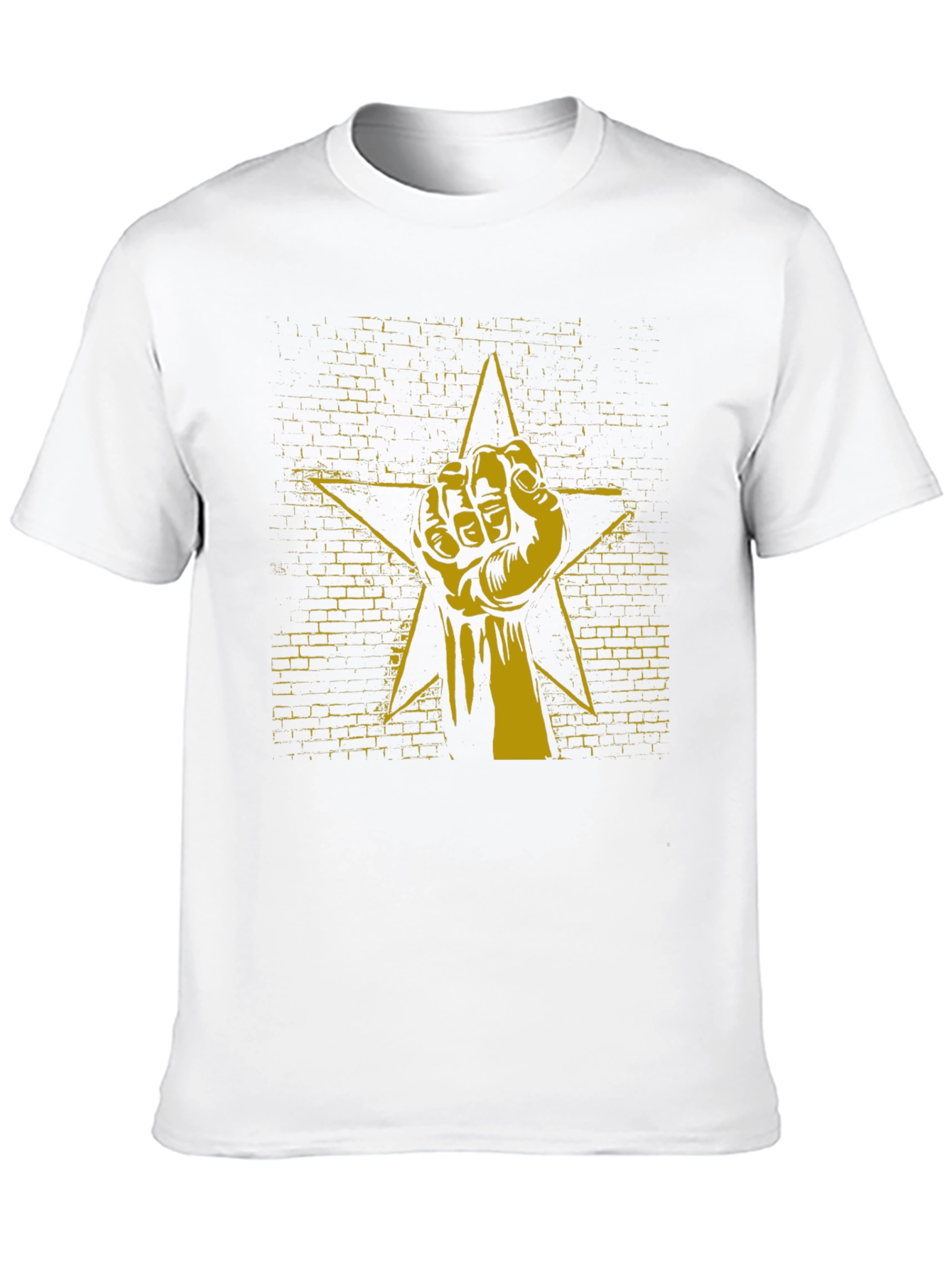 Black Tee with Fist Star Graphic Print
