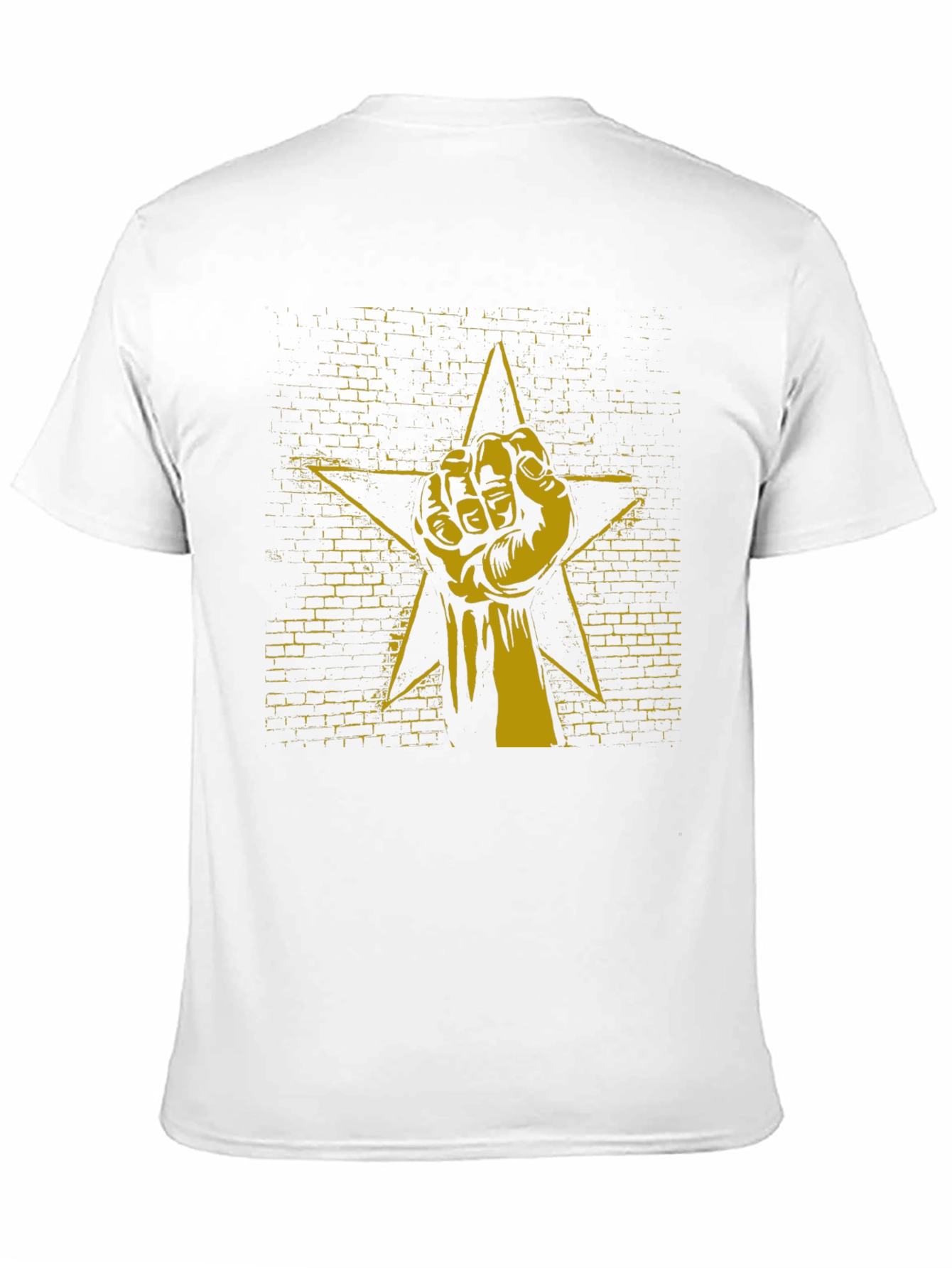 Black Tee with Fist Star Graphic Print