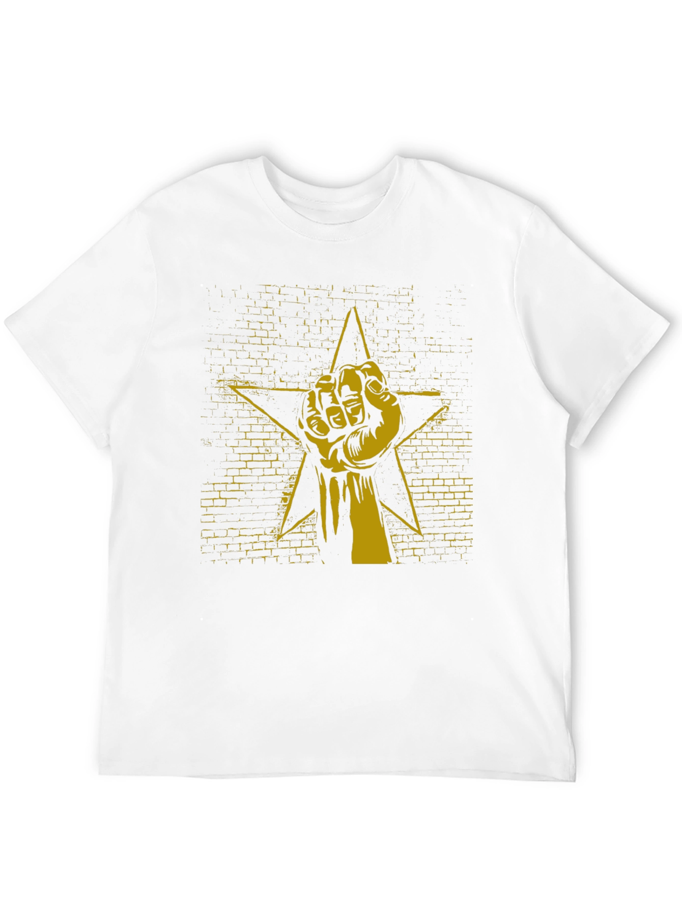 Black Tee with Fist Star Graphic Print