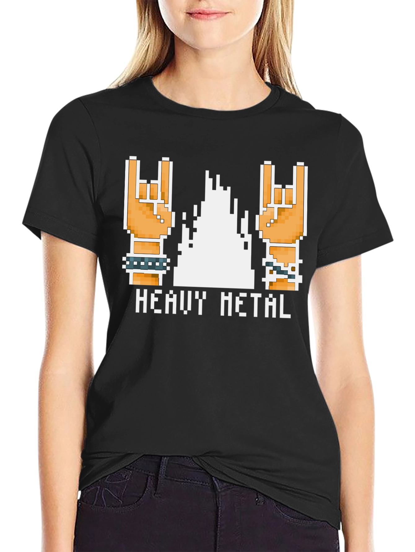 Heavy Metal Pixel Art T-Shirt - Rock On!
