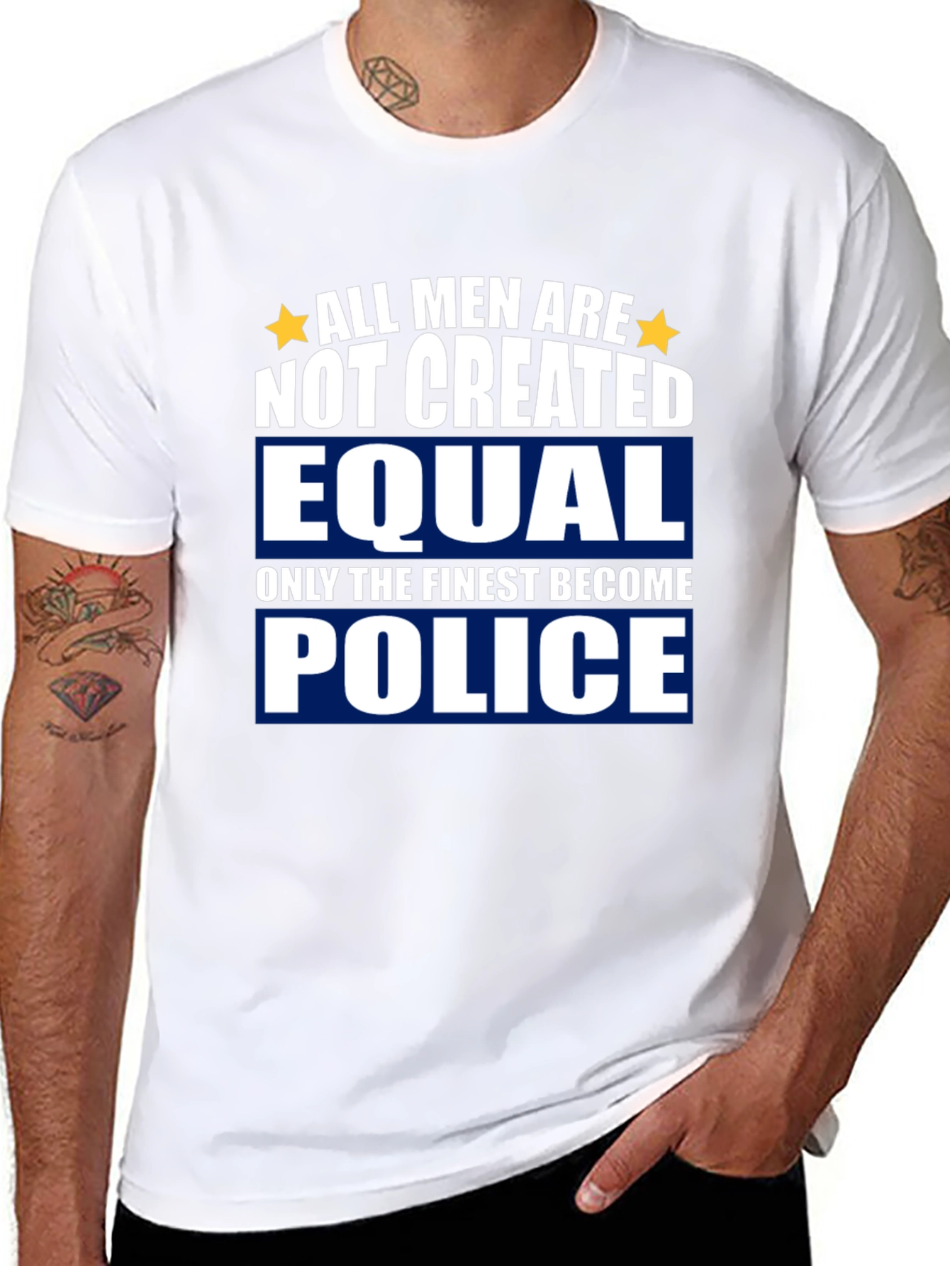 Finest Police Graphic Tee - Black Cotton