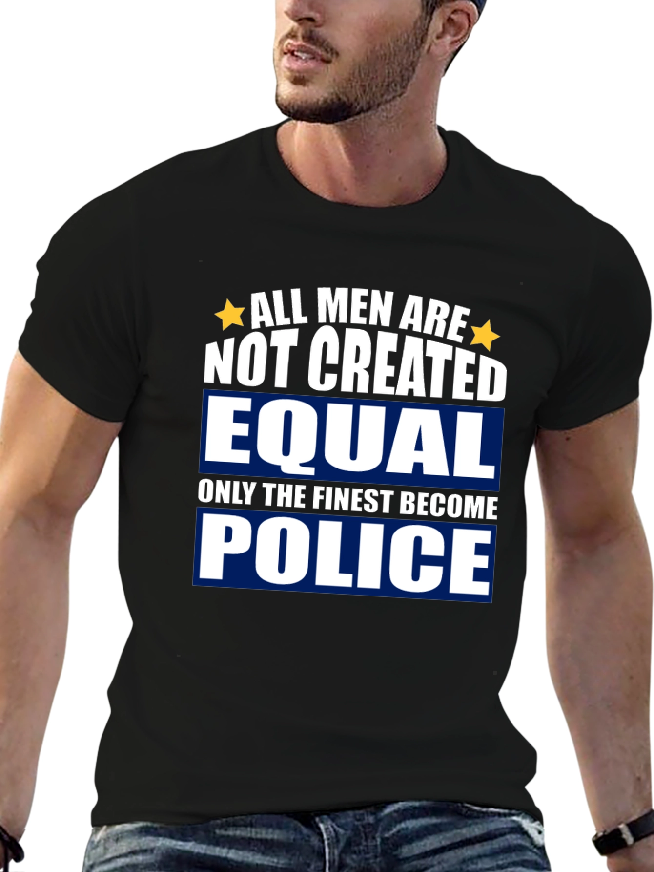 Finest Police Graphic Tee - Black Cotton