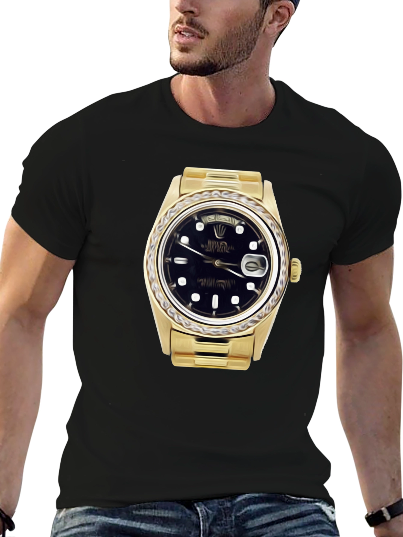 Statement Tee: Golden Watch Graphic