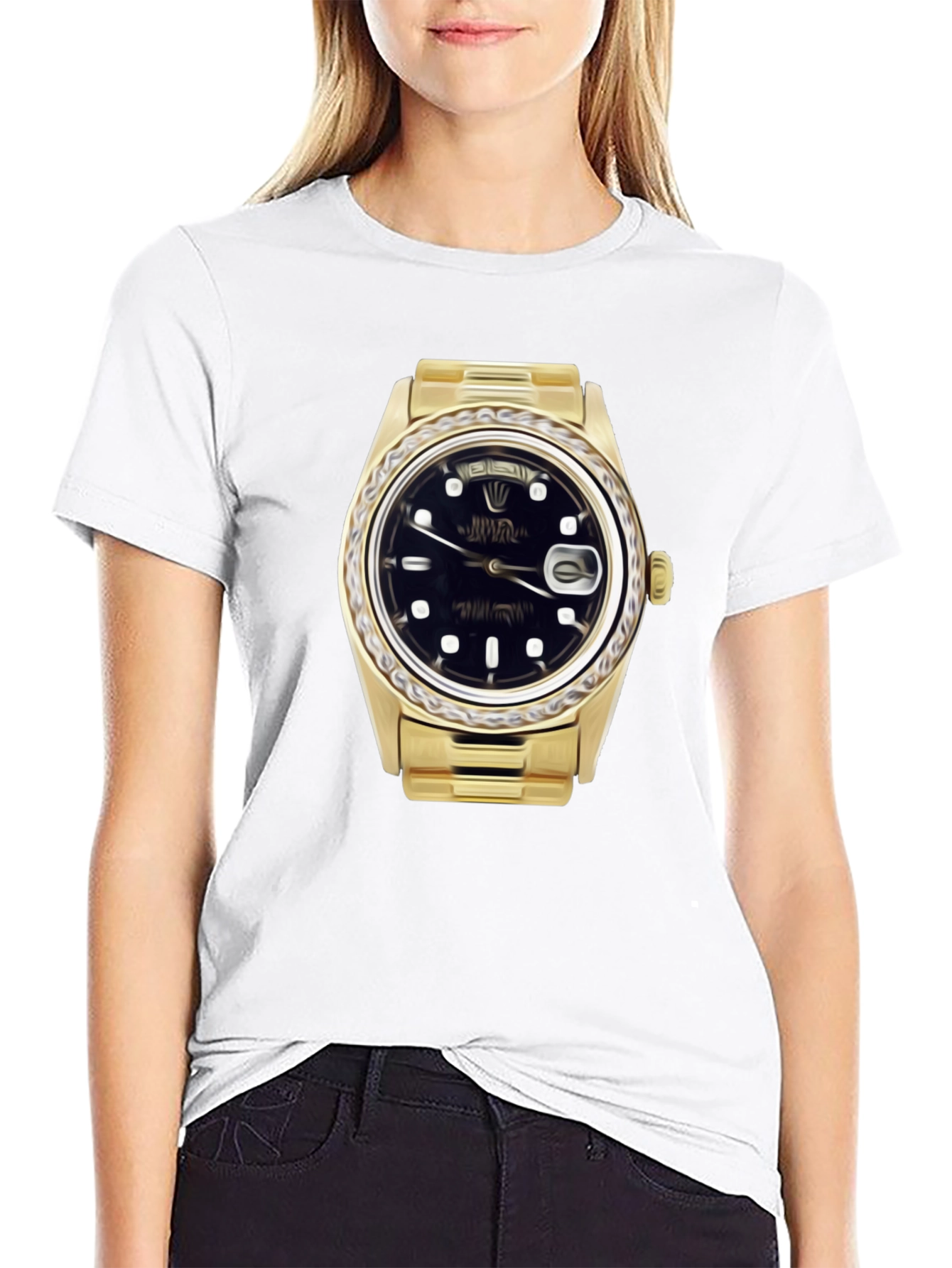 Statement Tee: Golden Watch Graphic