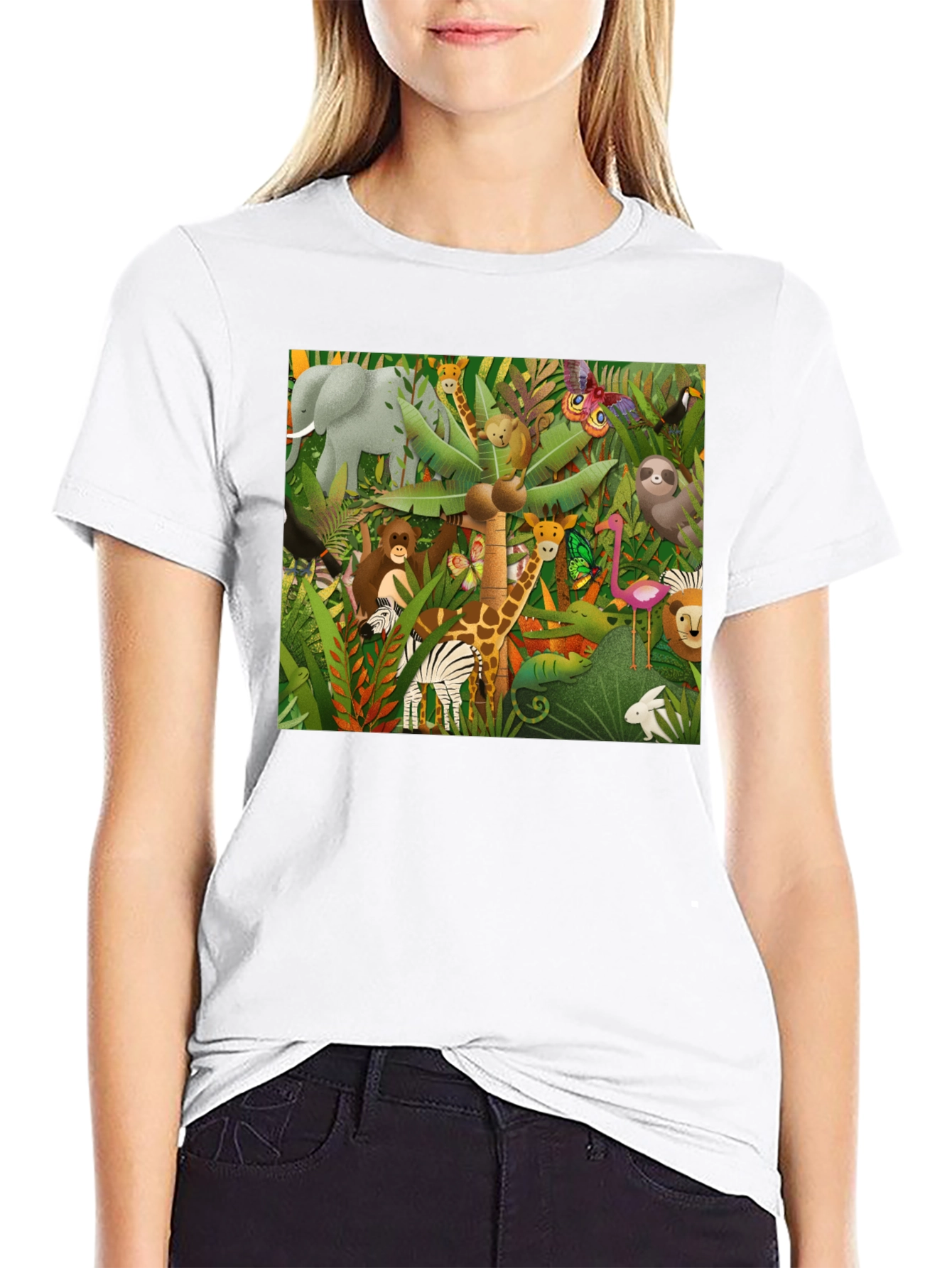 Jungle Animals Graphic Print T-Shirt
