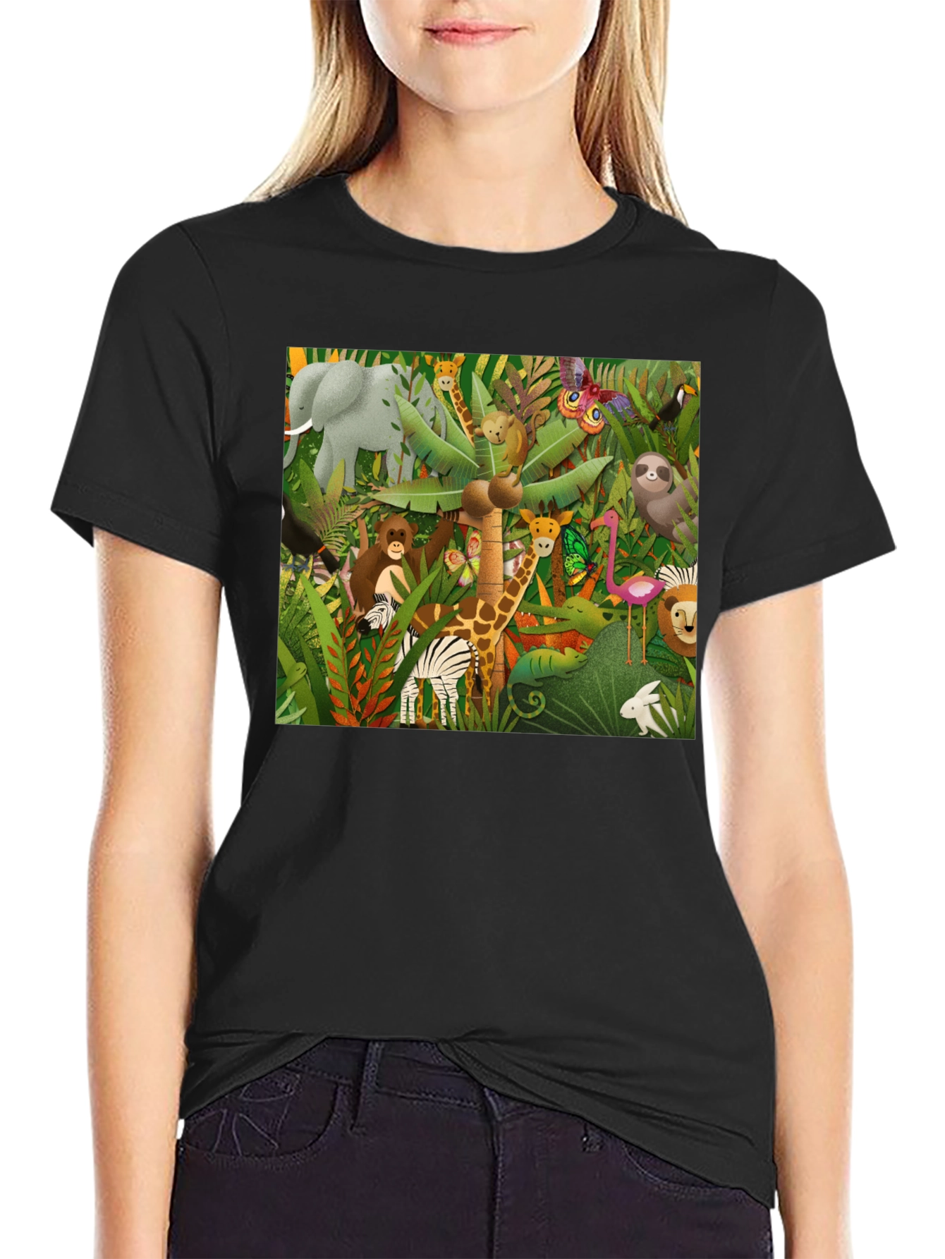 Jungle Animals Graphic Print T-Shirt