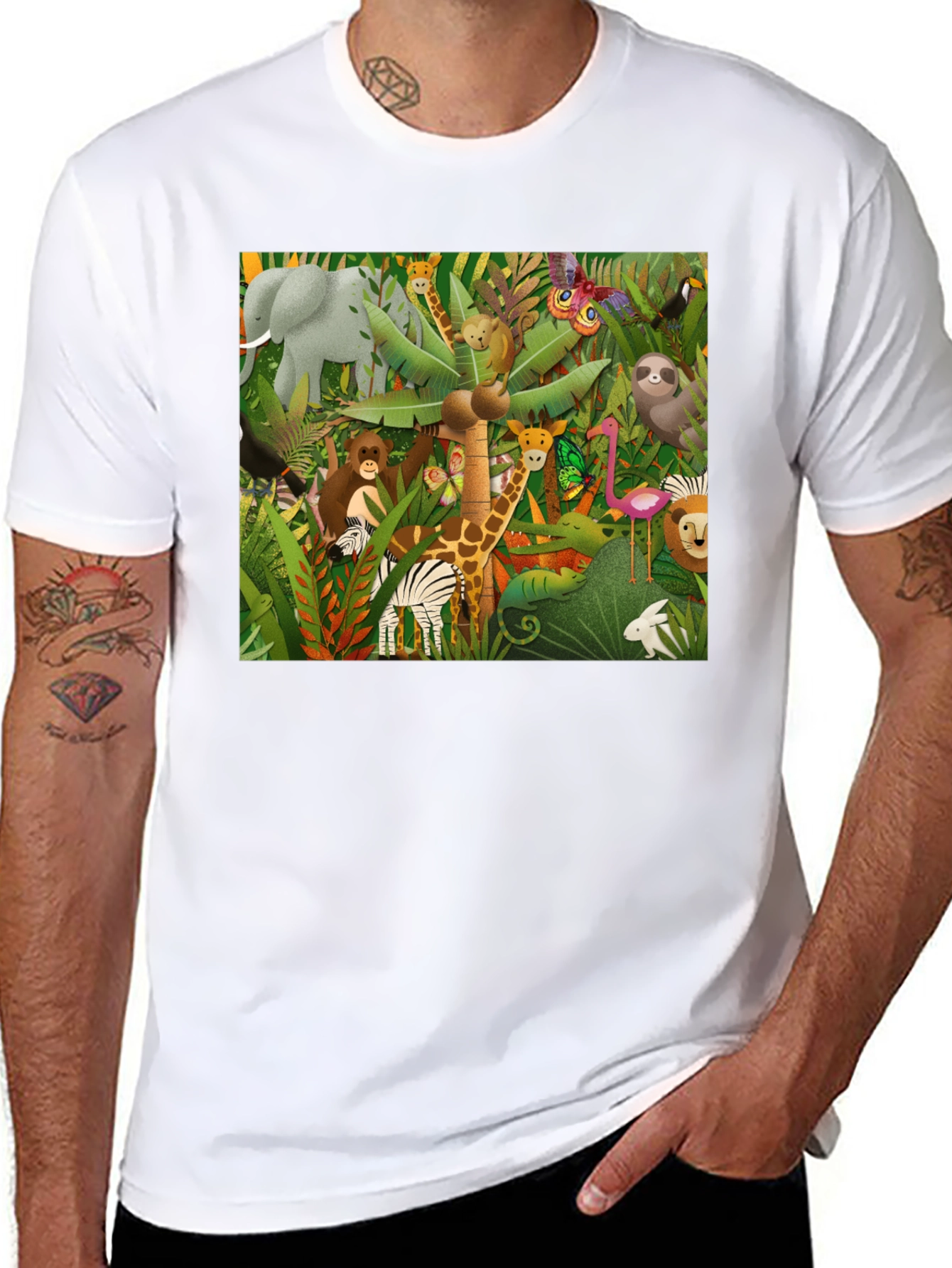 Jungle Animals Graphic Print T-Shirt