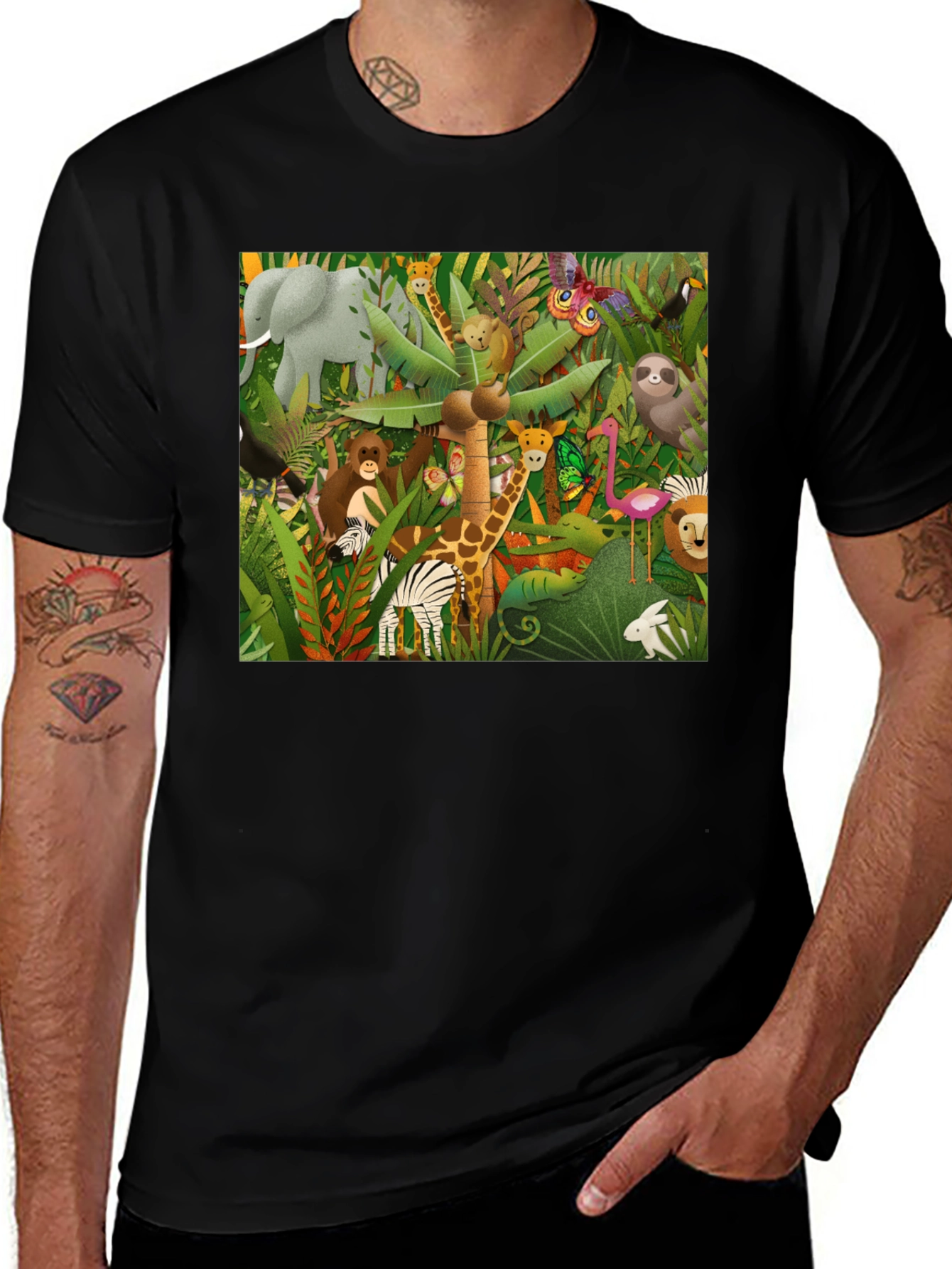 Jungle Animals Graphic Print T-Shirt