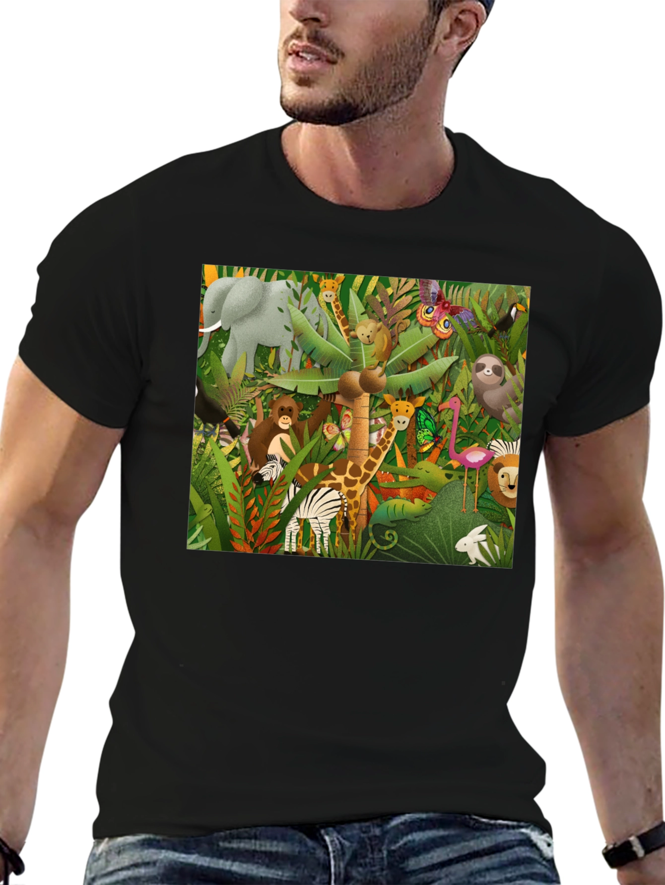 Jungle Animals Graphic Print T-Shirt