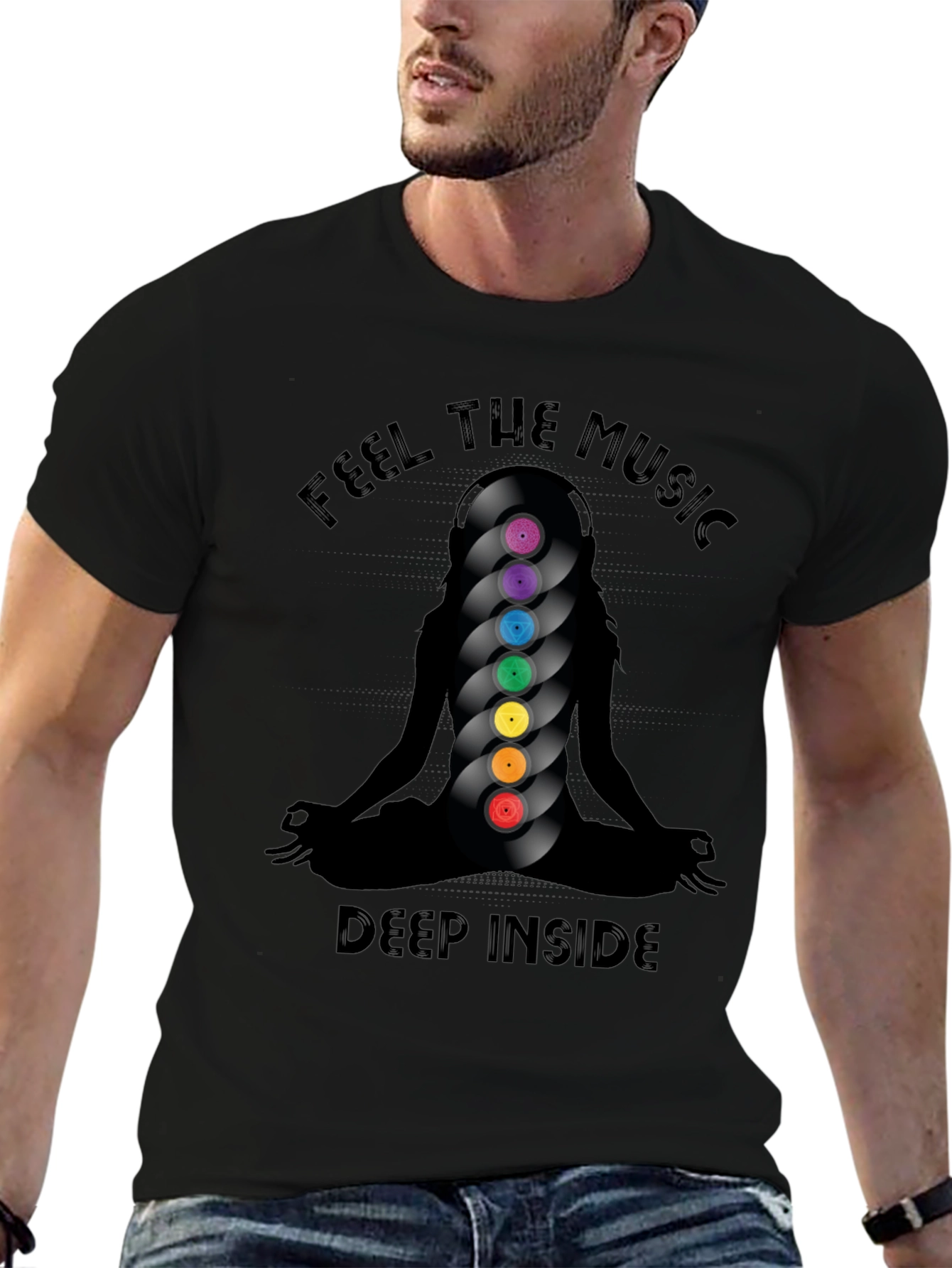 Feel the Music Black T-Shirt
