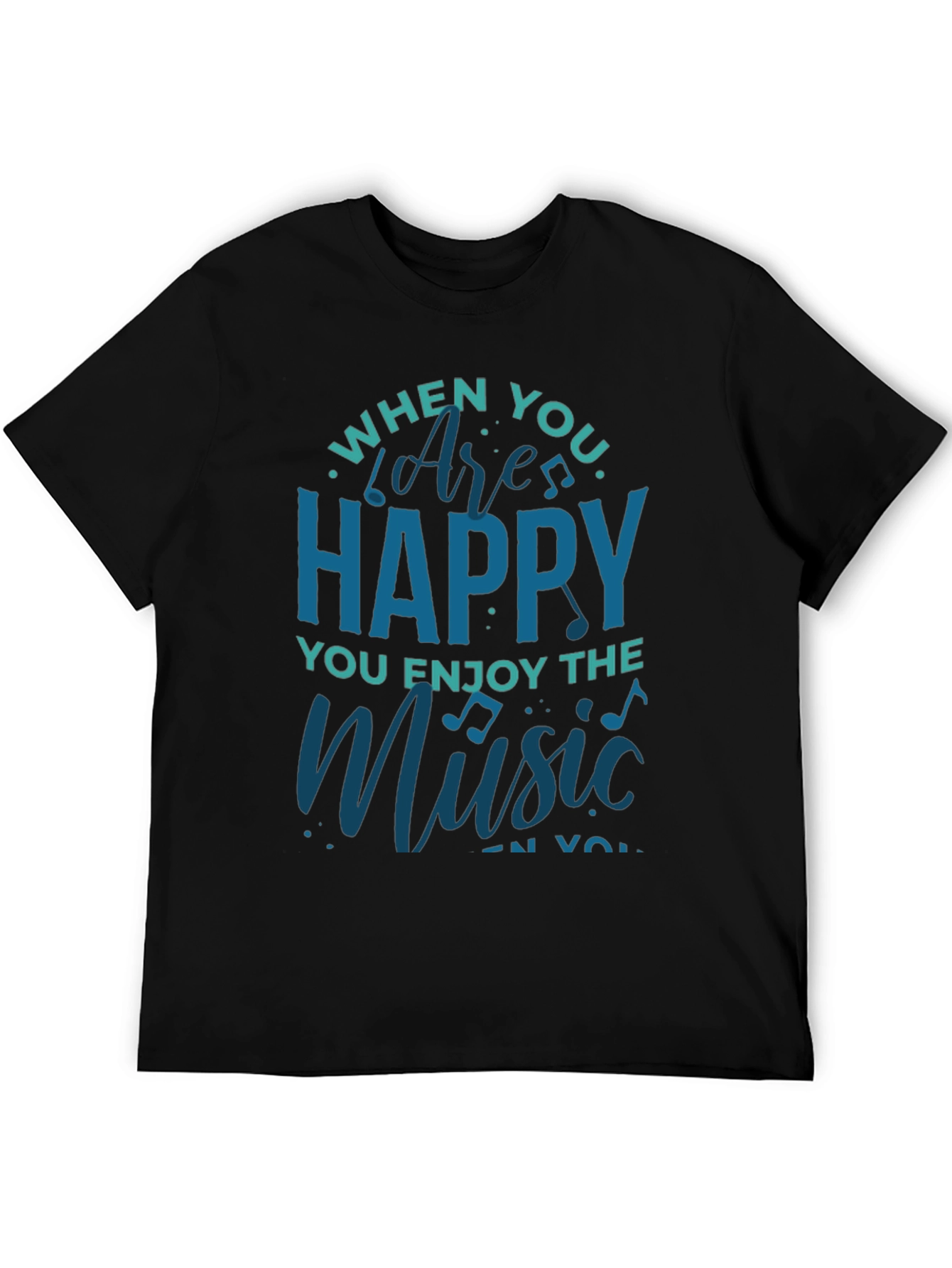 Happy Music T-Shirt - Black Graphic Tee