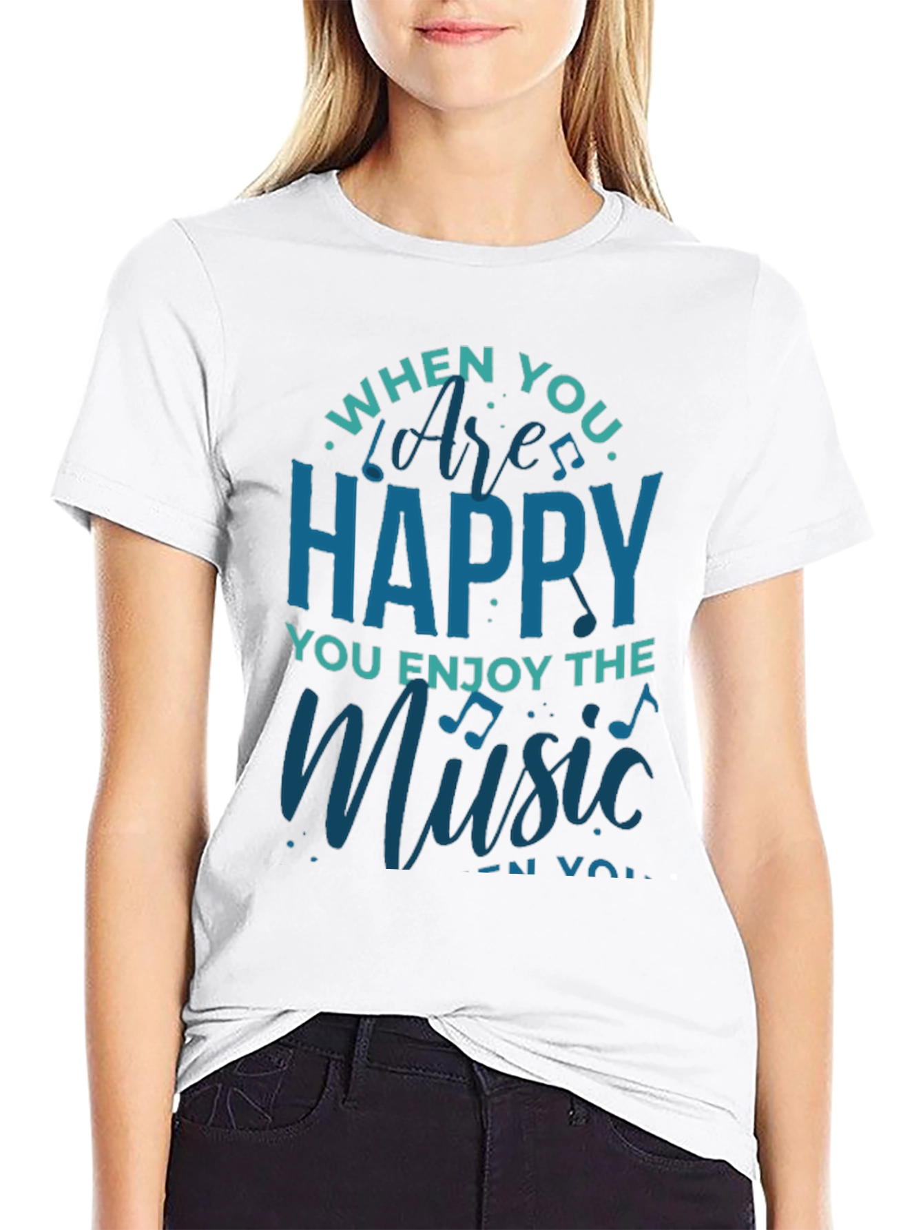 Happy Music T-Shirt - Black Graphic Tee