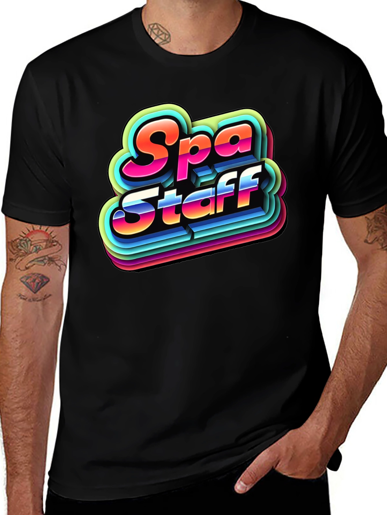 Retro Spa Staff T-Shirt - Black