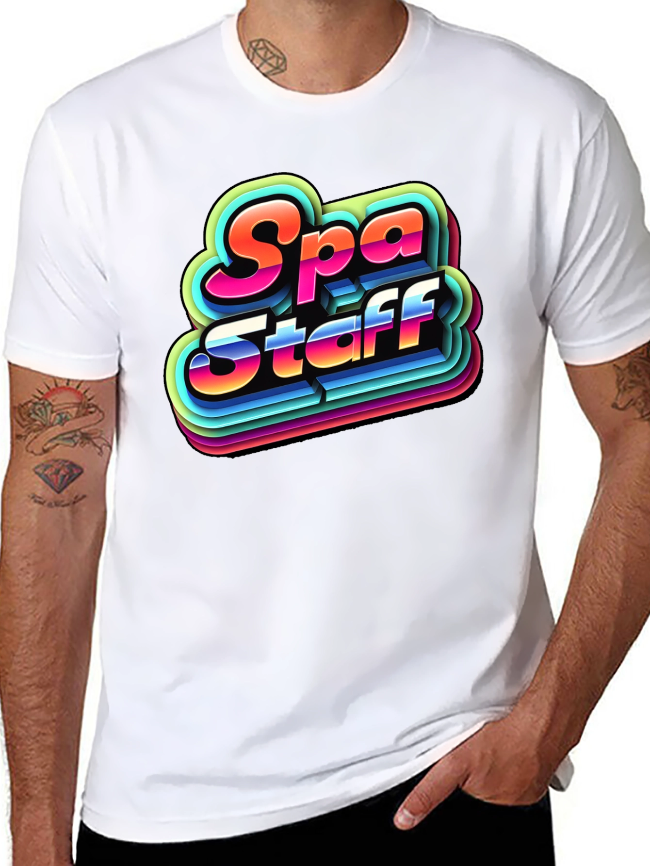Retro Spa Staff T-Shirt - Black