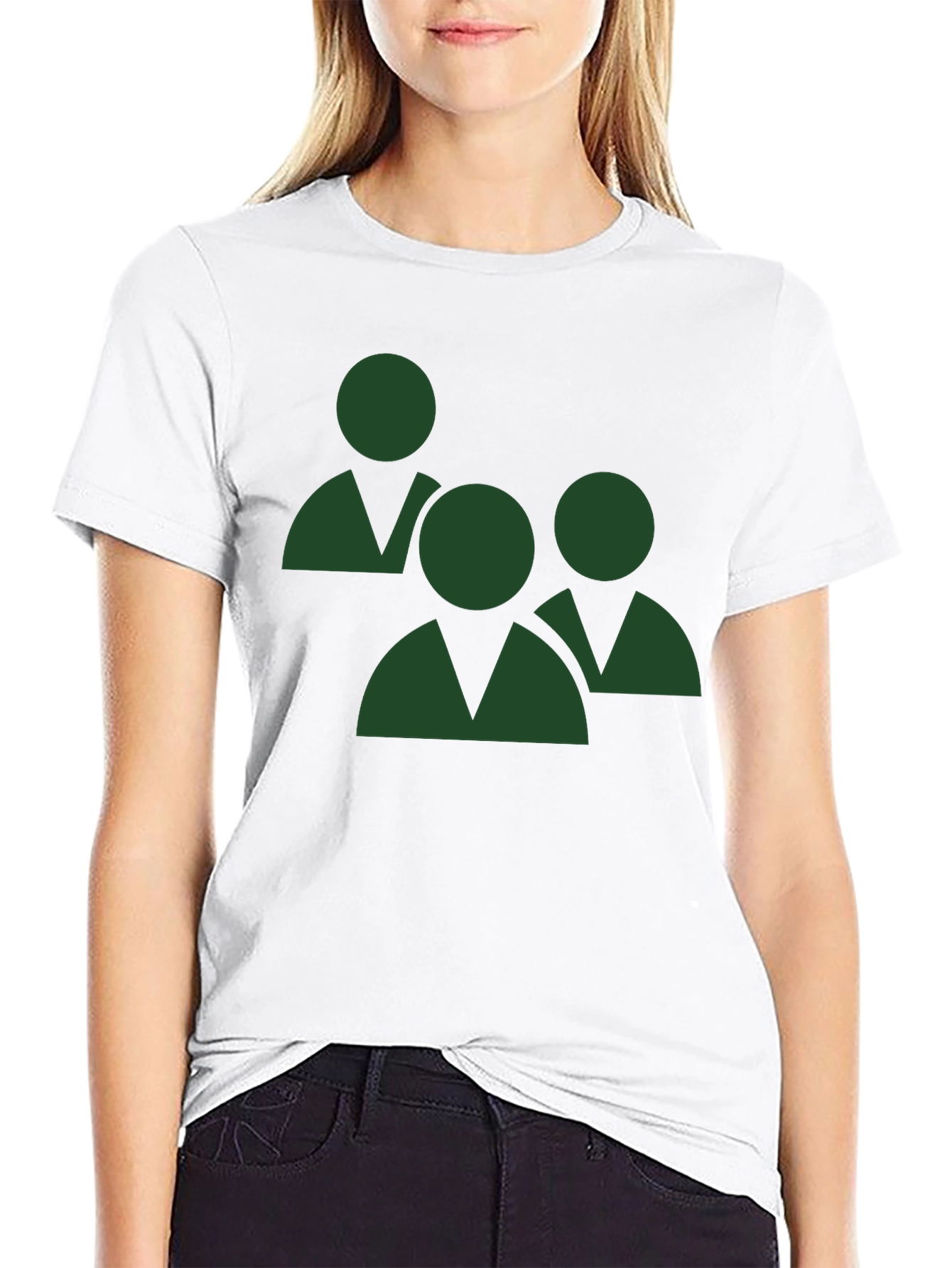 Green Teamwork Graphic Black T-Shirt