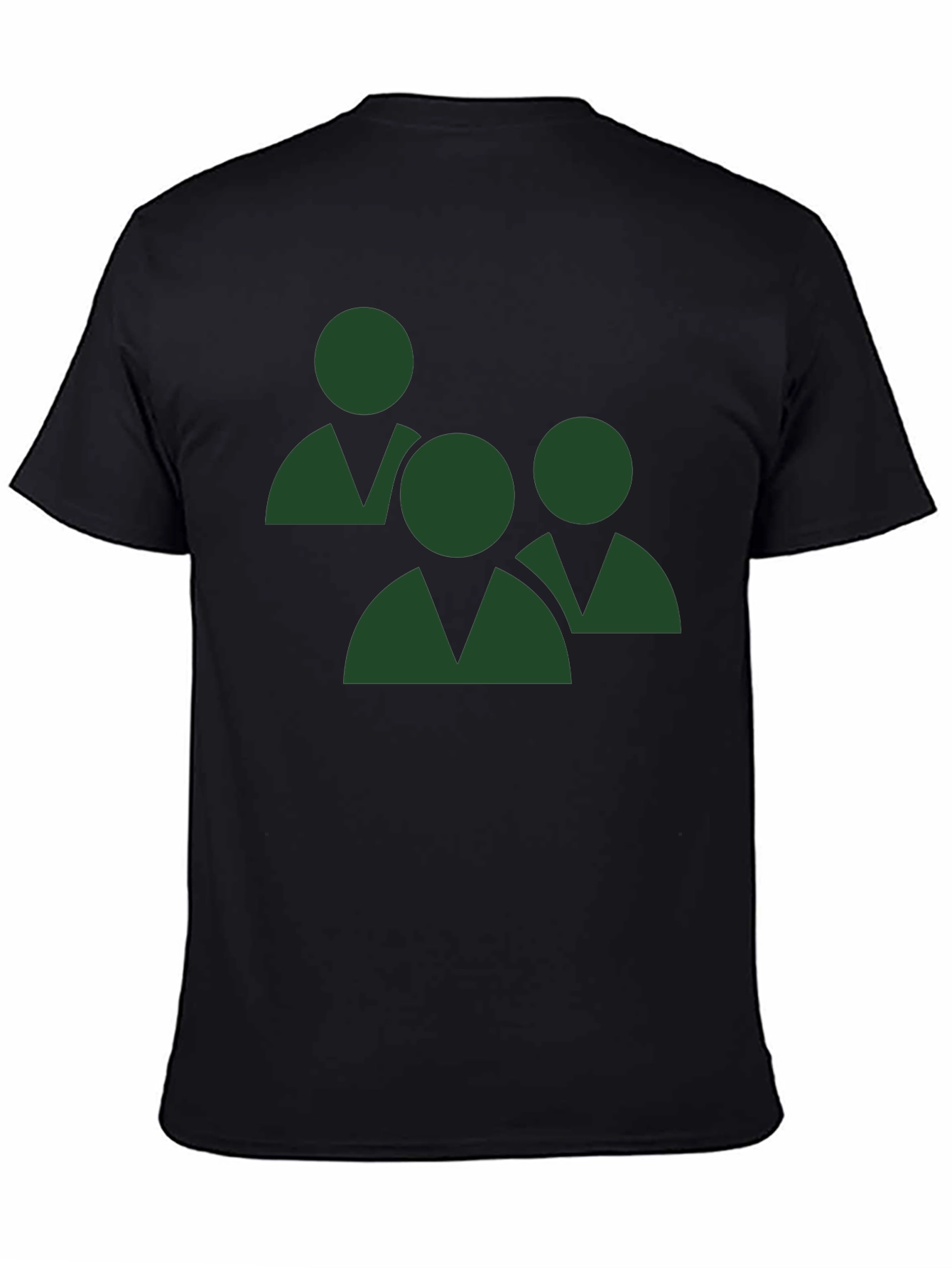 Green Teamwork Graphic Black T-Shirt