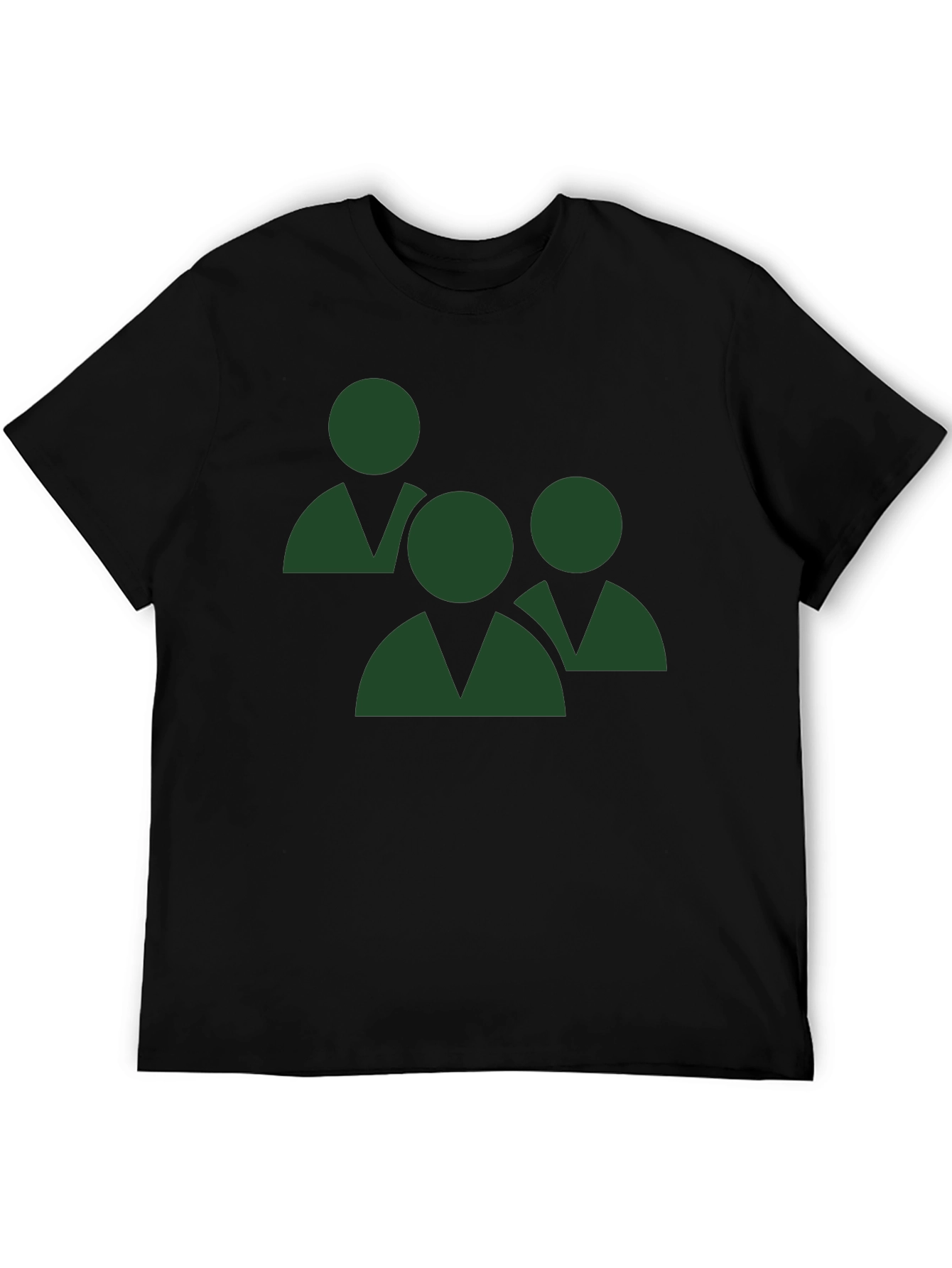 Green Teamwork Graphic Black T-Shirt