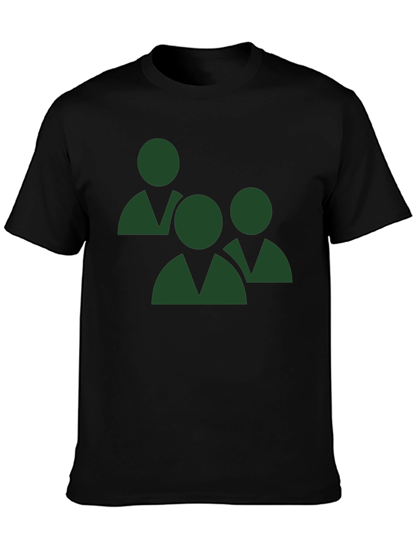 Green Teamwork Graphic Black T-Shirt