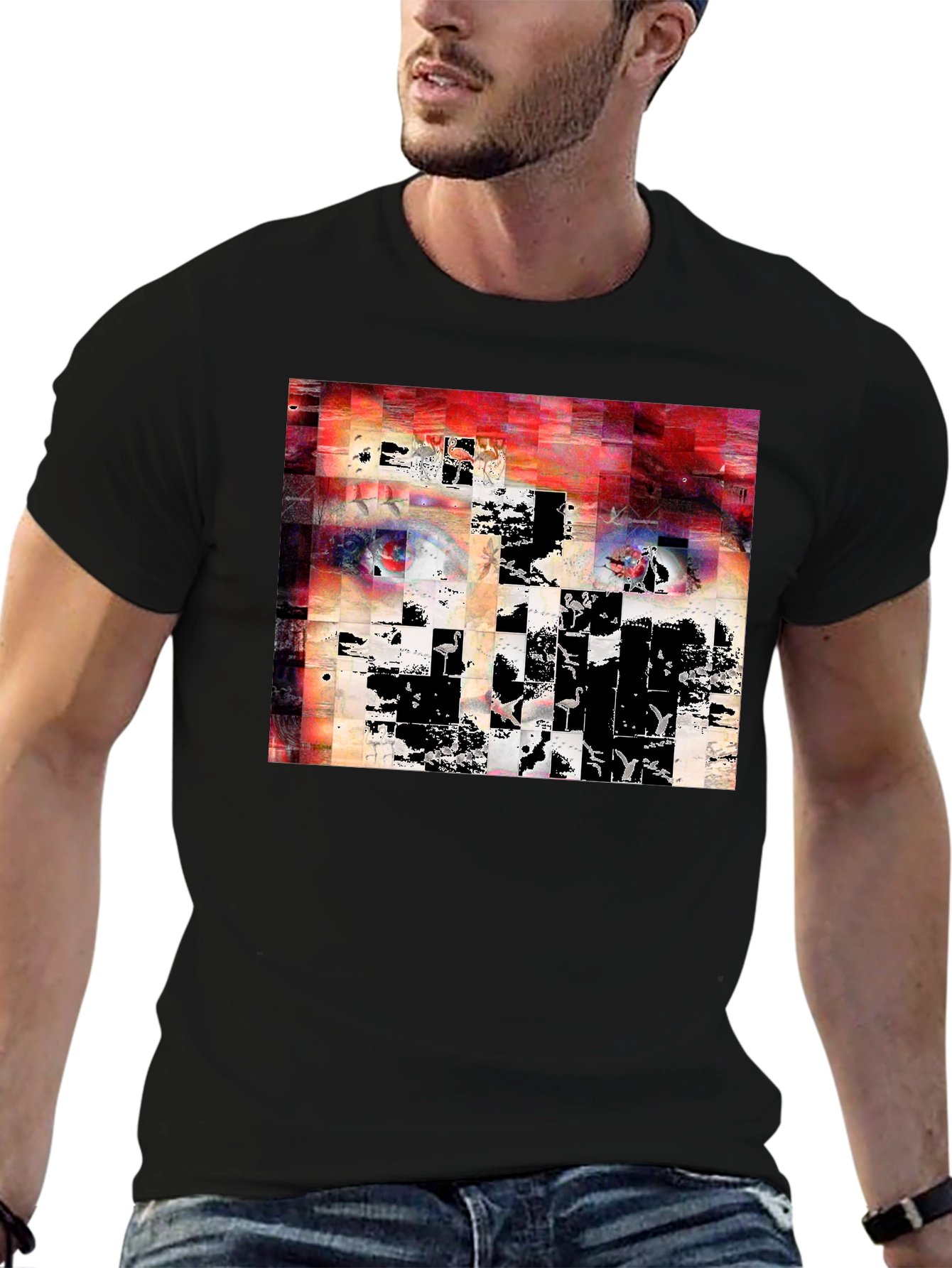 Abstract Mosaic Graphic T-Shirt - Modern Art Tee