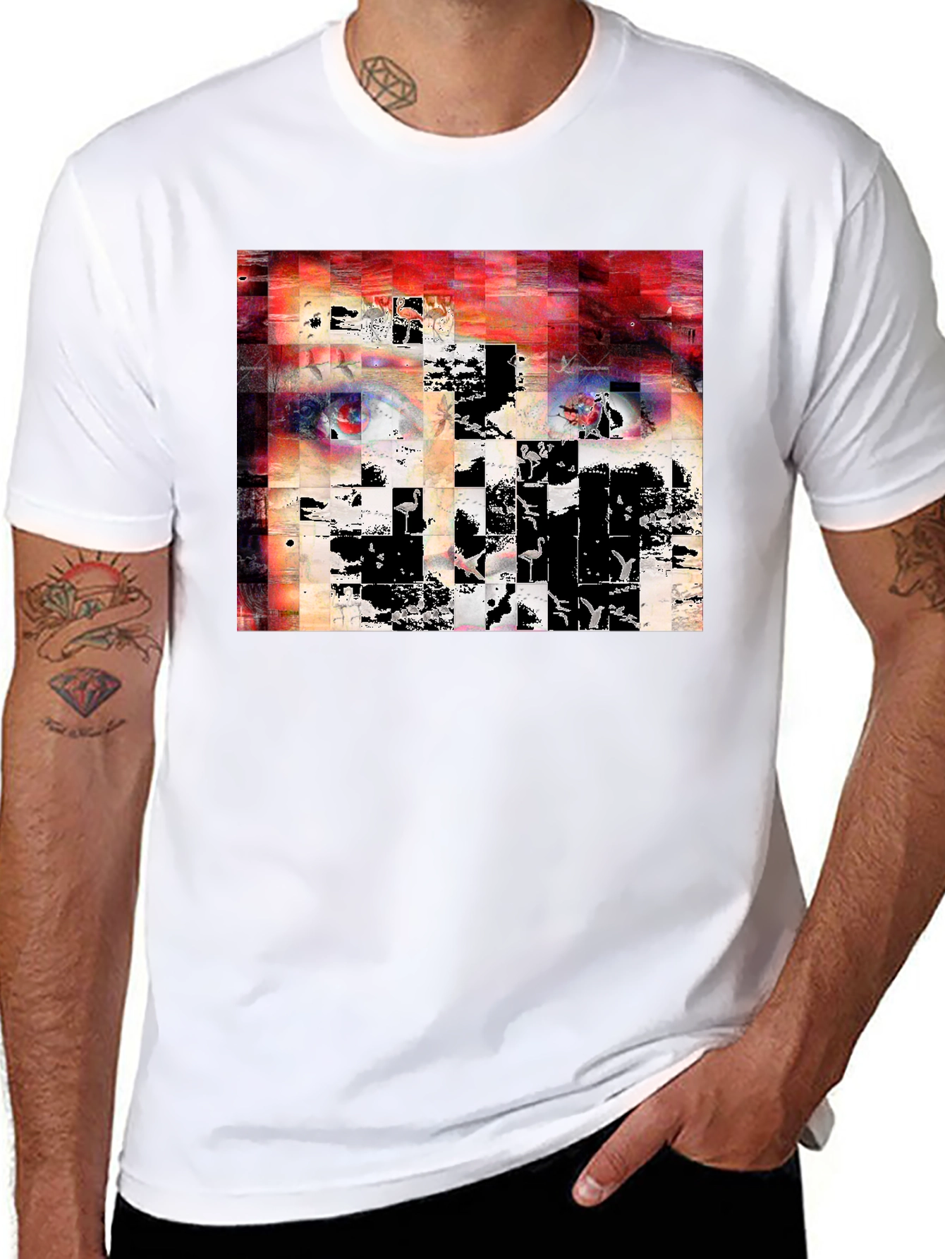 Abstract Mosaic Graphic T-Shirt - Modern Art Tee