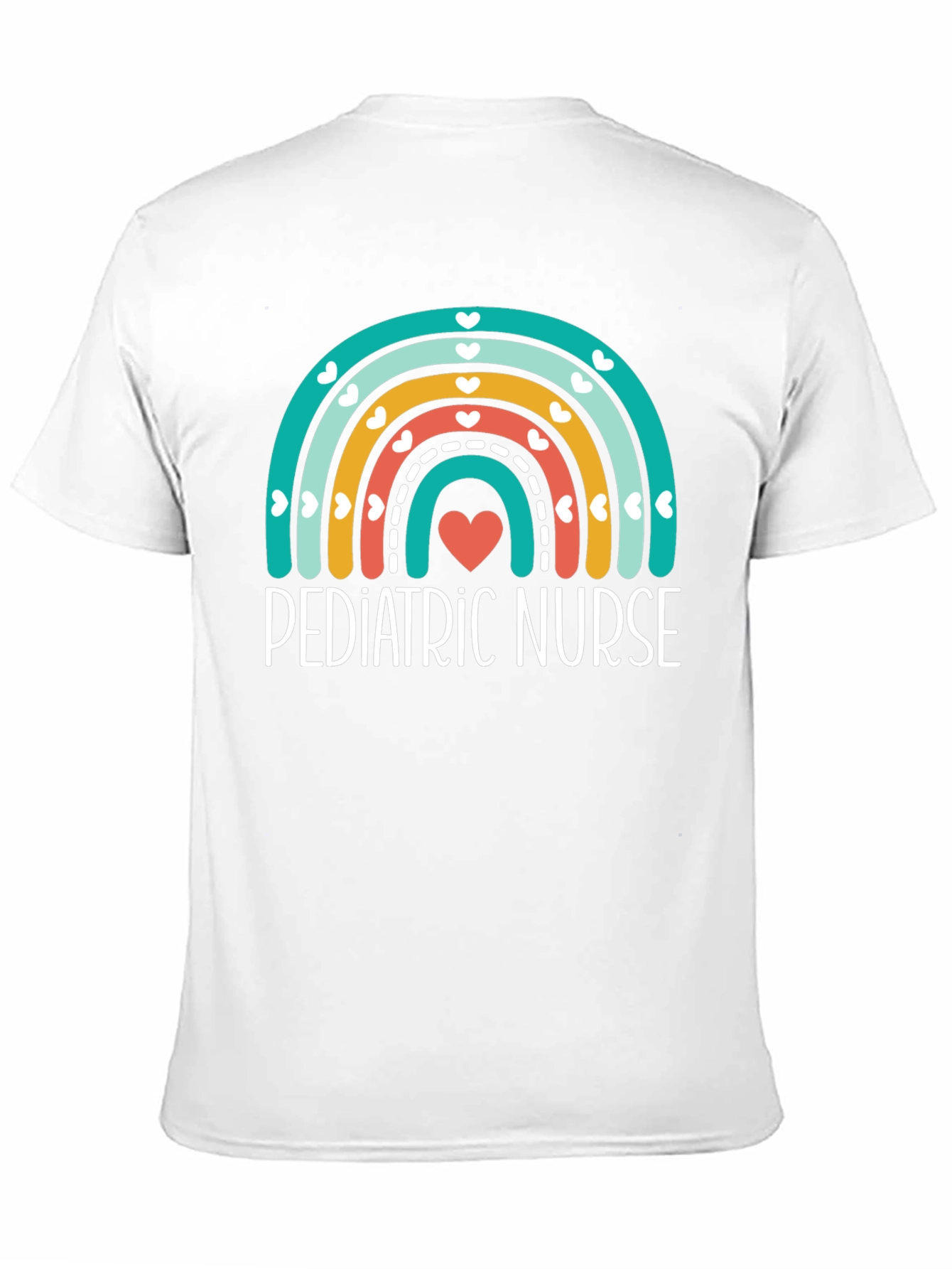 Pediatric Nurse Rainbow Heart Graphic Tee