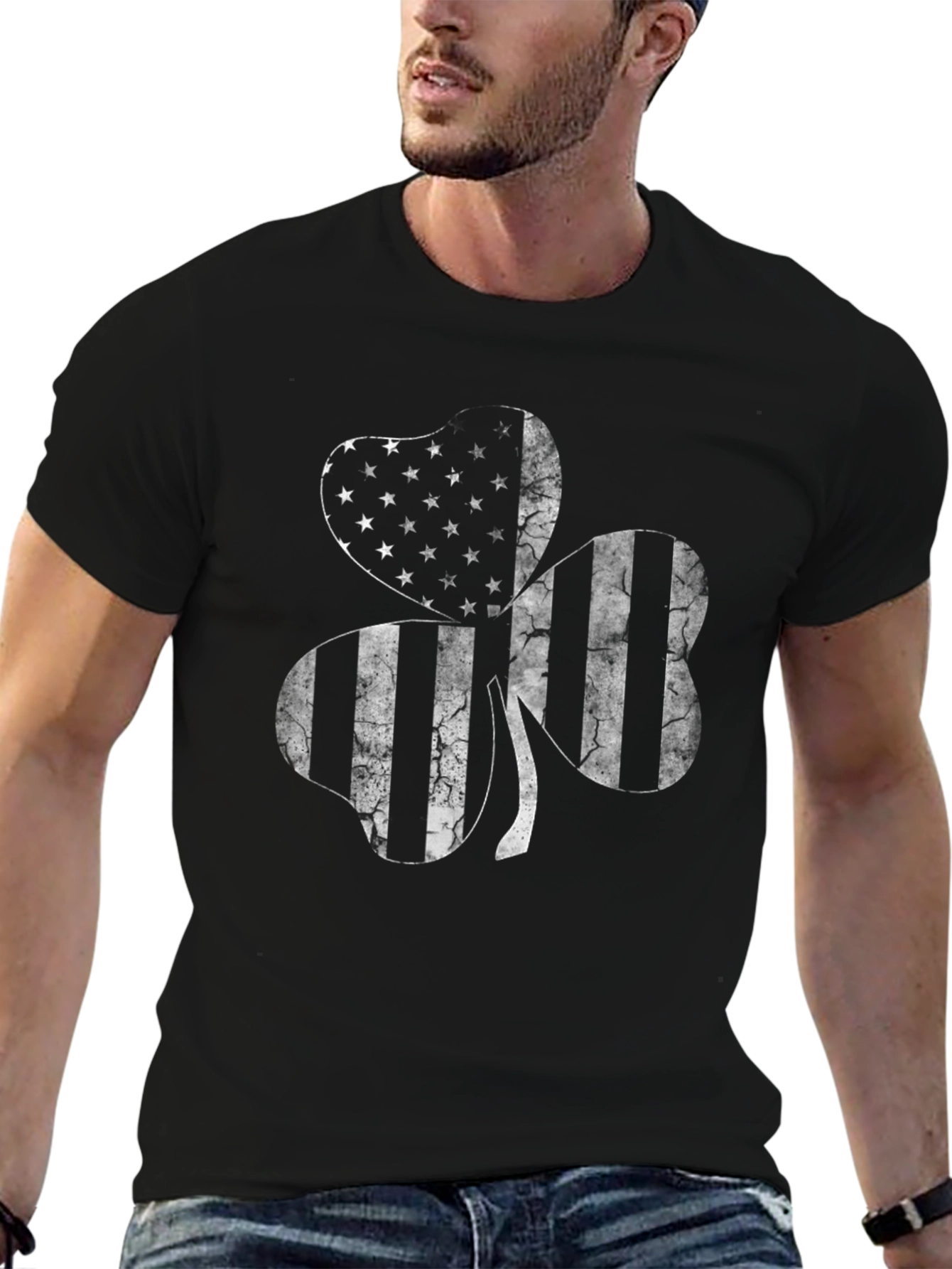 American Shamrock Graphic Tee - Patriotic Irish Pride