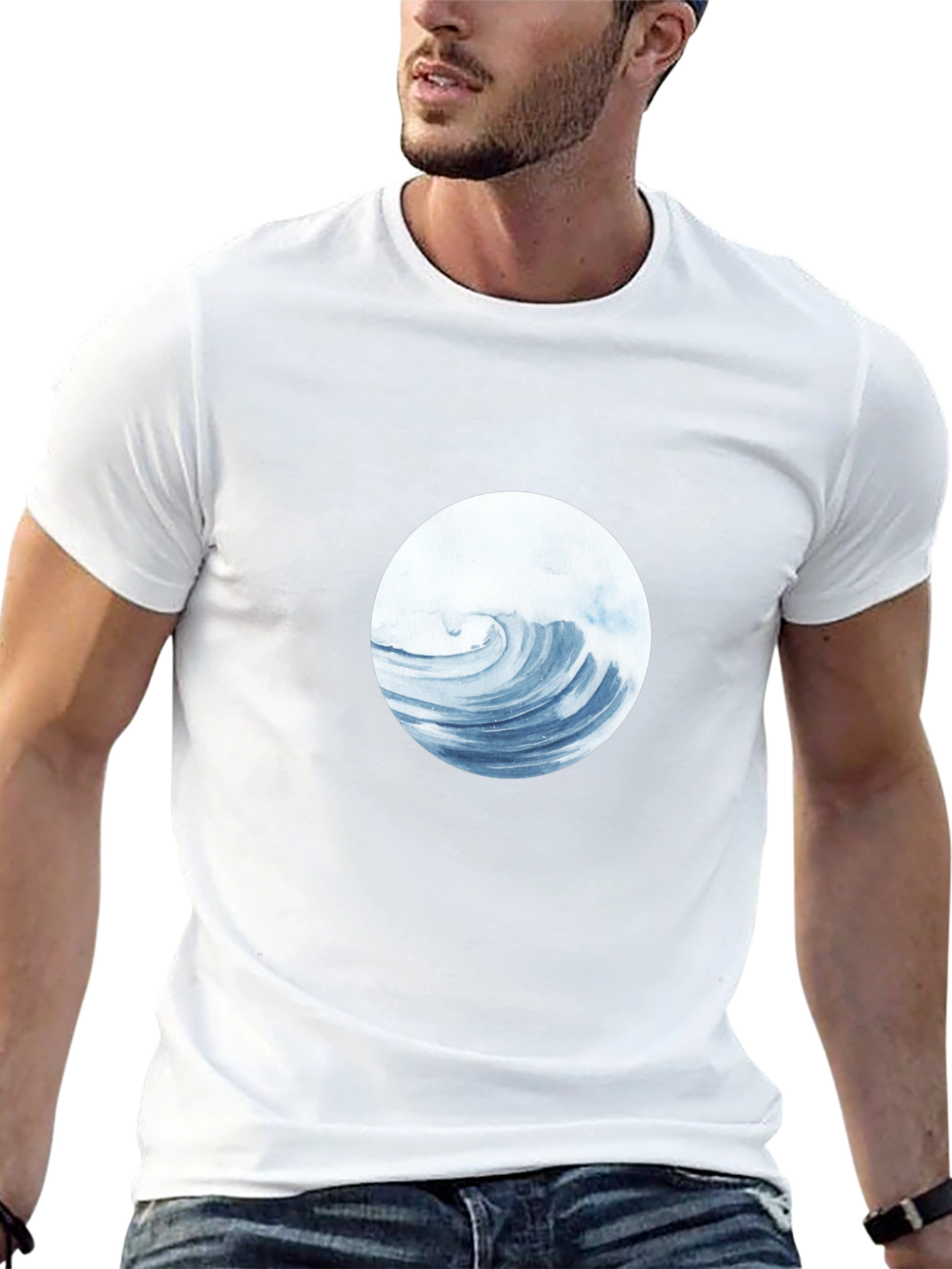 Wave Circle Graphic Tee - Black