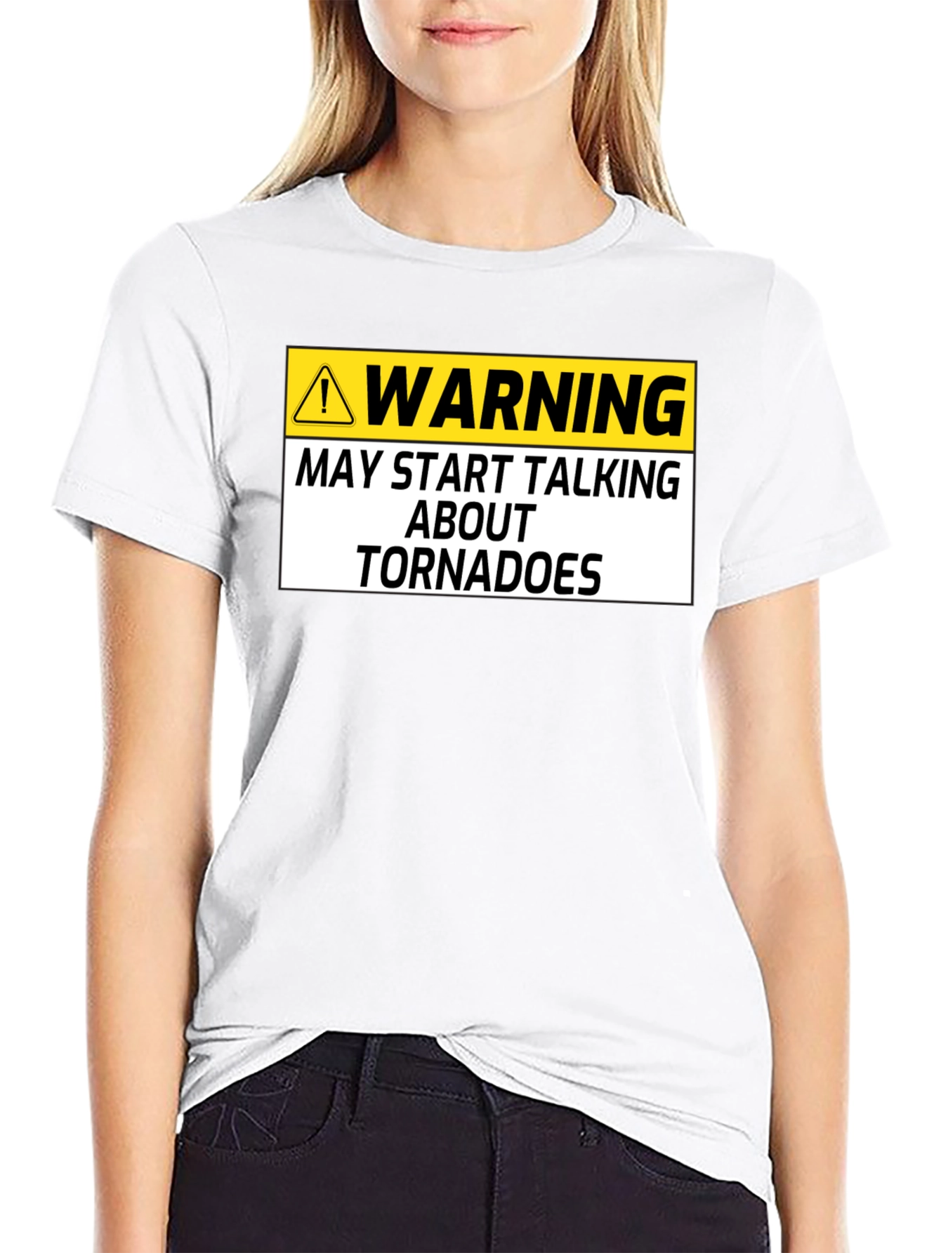 Warning May Start Talking About Tornadoes Black T-Shirt