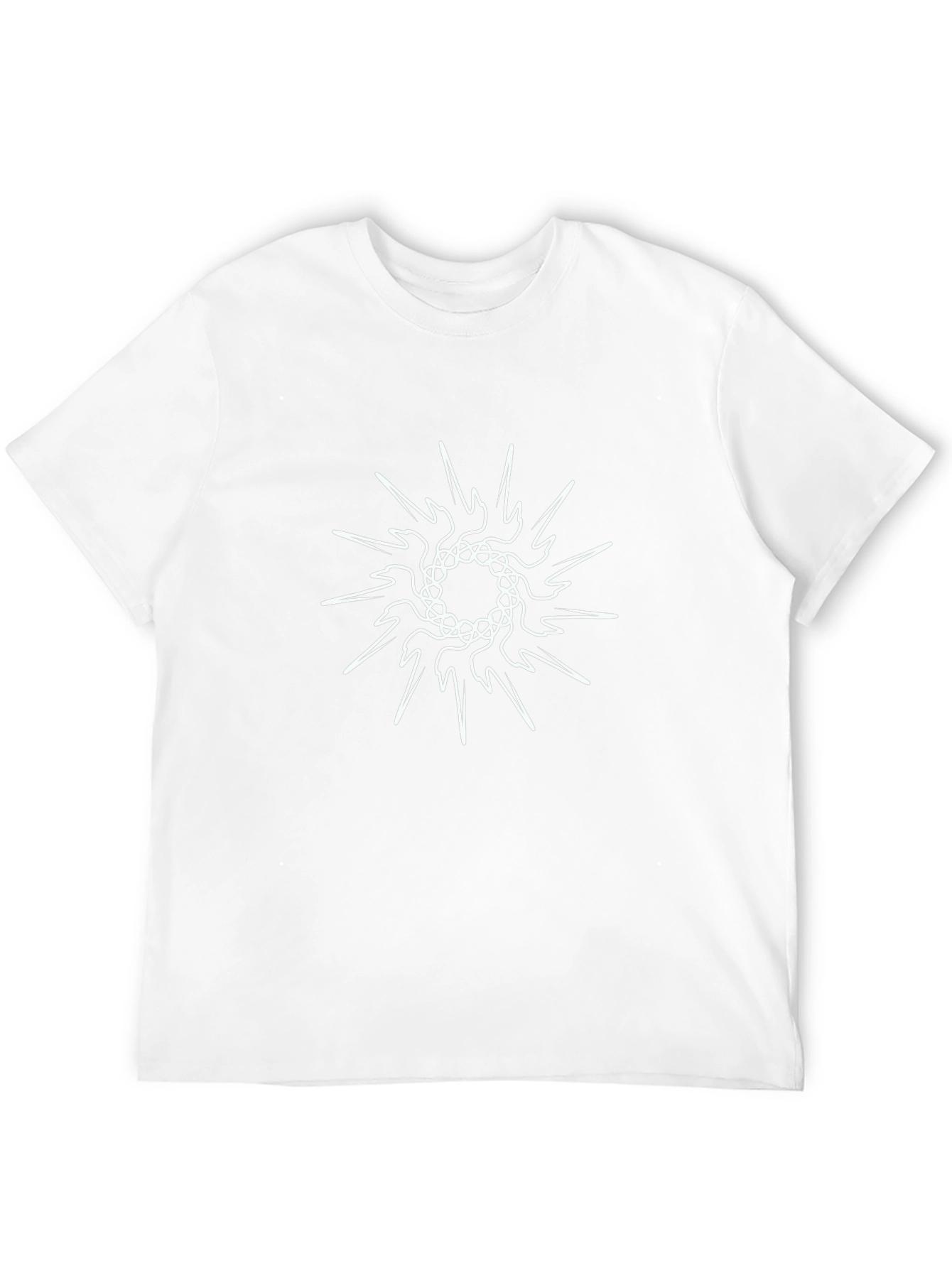 Black T-Shirt with Geometric Star Design