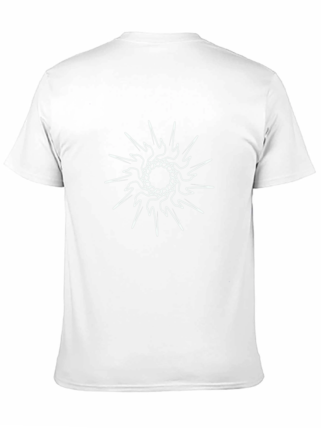Black T-Shirt with Geometric Star Design