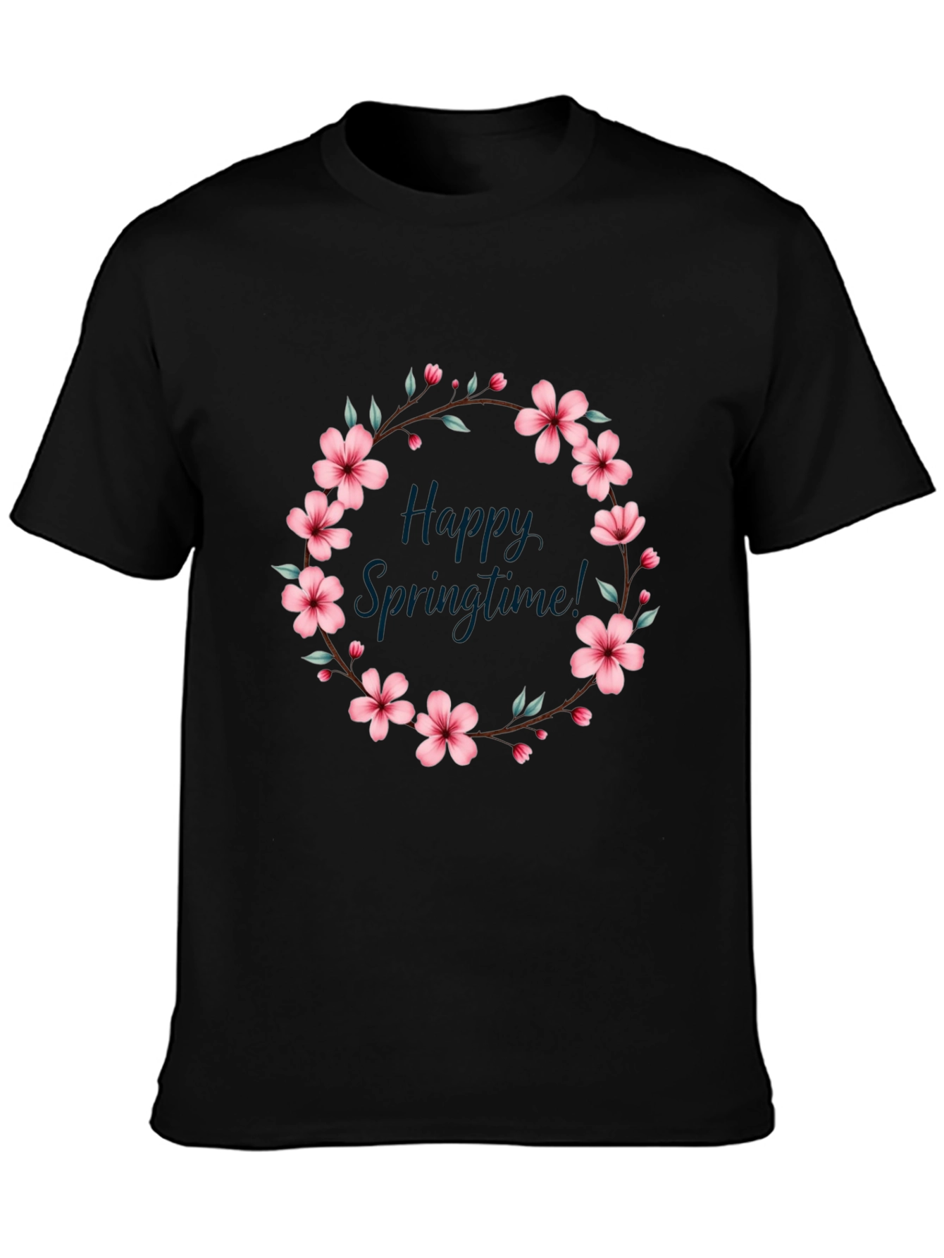 Happy Springtime Floral Wreath Tee