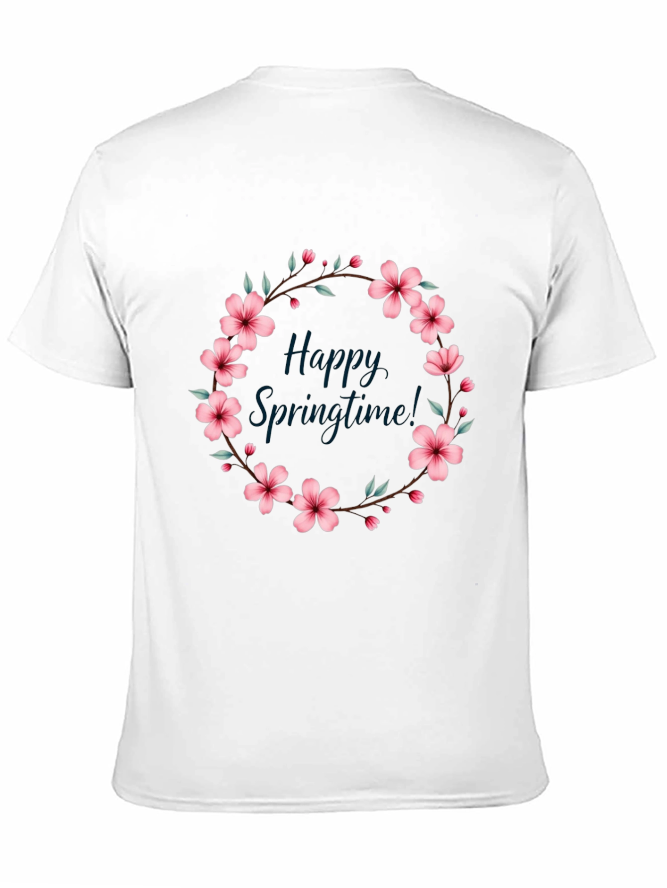 Happy Springtime Floral Wreath Tee