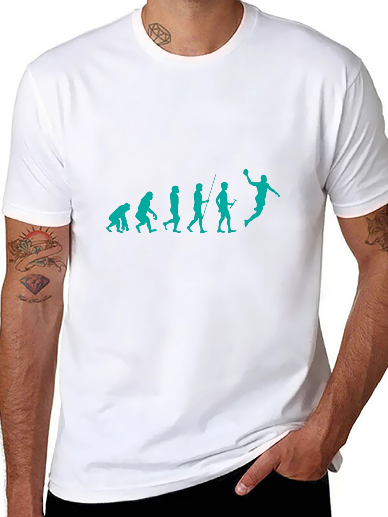 Evolution of Handball Black T-Shirt