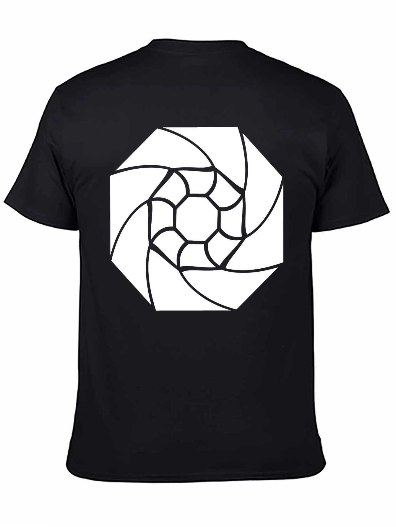 Geometric Graphic Print Black T-Shirt - Modern Style