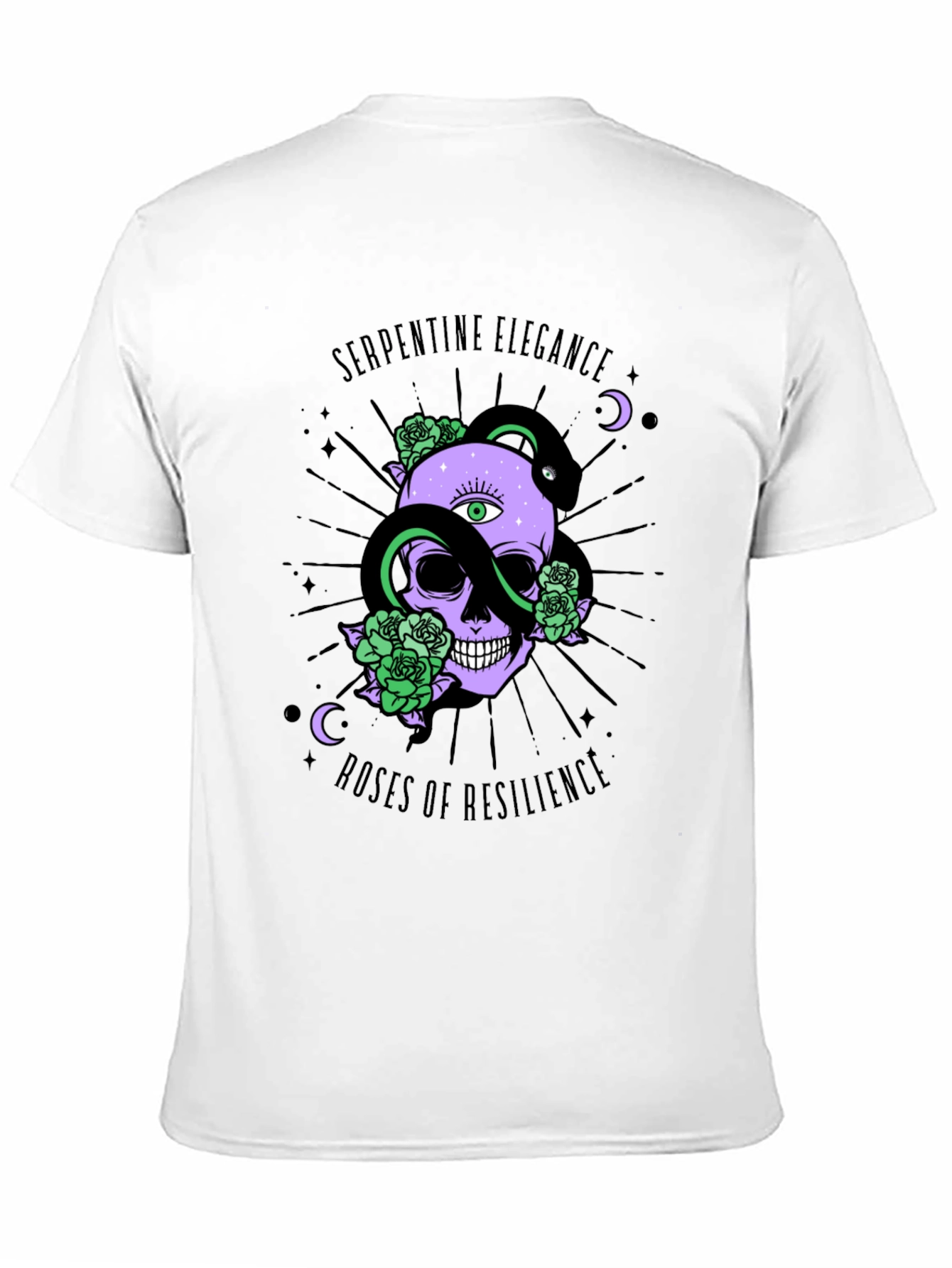 Serpentine Elegance Skull Graphic Tee