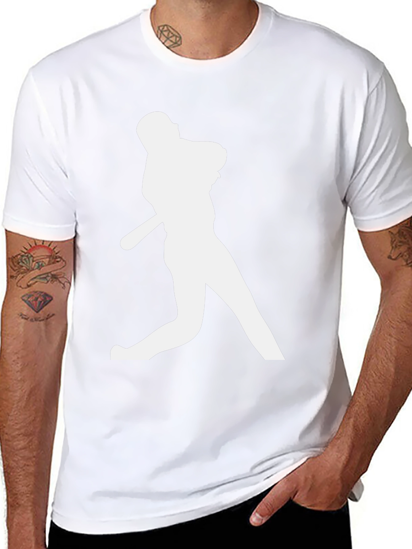 Baseball Silhouette Black T-Shirt